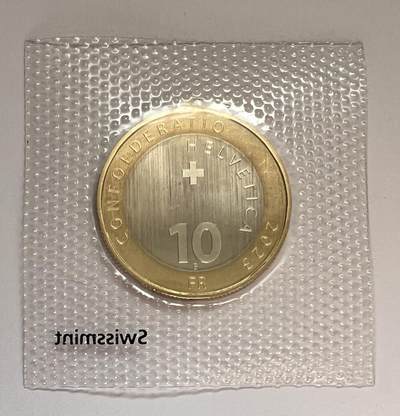 S&S Numismatic世界钱币-拍卖 第126期  瑞士2023年 瑞士冰川-罗森劳伊冰川 10法郎双色纪念币 原厂塑封