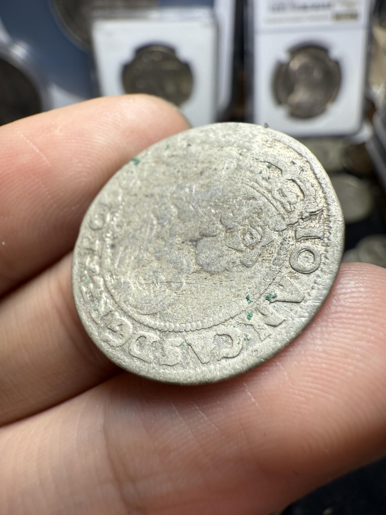 南宋泉阁俄币 外币 国币 专场第四期 波兰立陶宛联邦 1666年 杨-卡齐米日二世 6格罗申小银币 轻薄 少见品种