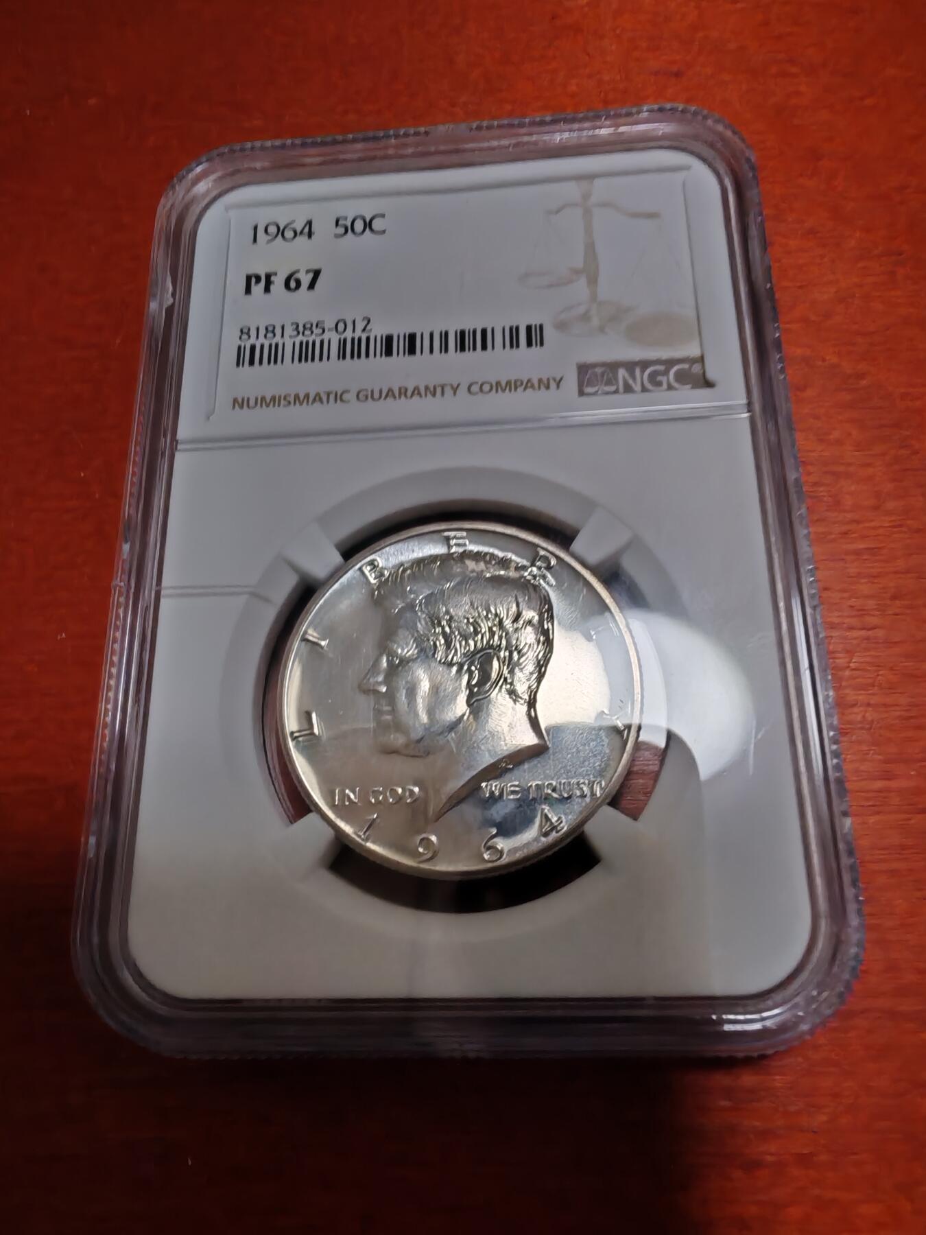 长老汇龙年精选第四十六场拍卖 1964美国肯尼迪半圆精制银币，NGC PF67