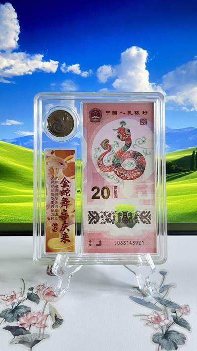 2025蛇年生肖纪念钞（一币一钞亚克力礼盒装）送托架一个 - 2025蛇年生肖纪念钞（一币一钞亚克力礼盒装）送托架一个