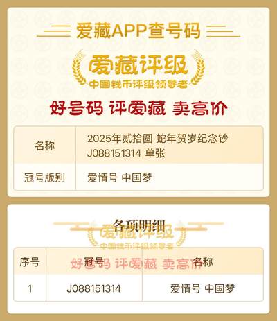 2025年贰拾圆 蛇年贺岁纪念钞J088151314 单张、【一要爱你一生一世。爱情号】