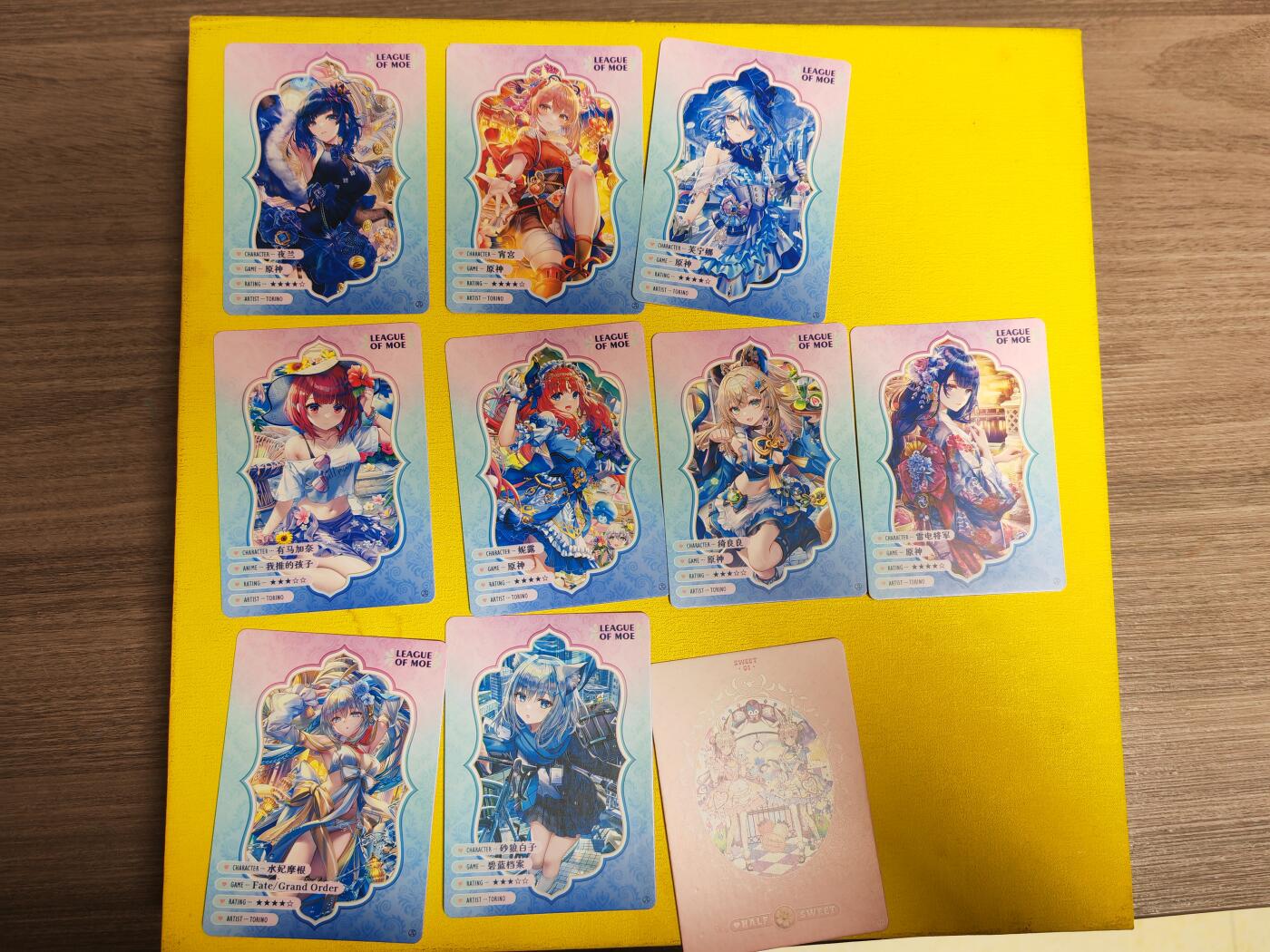 阳大大卡牌超级大甩拍第36期（周二晚上九点截拍，持续收拍品，进群福利早知道） 京珞卡牌 原神 9+1小套 精扣斜纹闪 带特卡糖果少女，已绝版