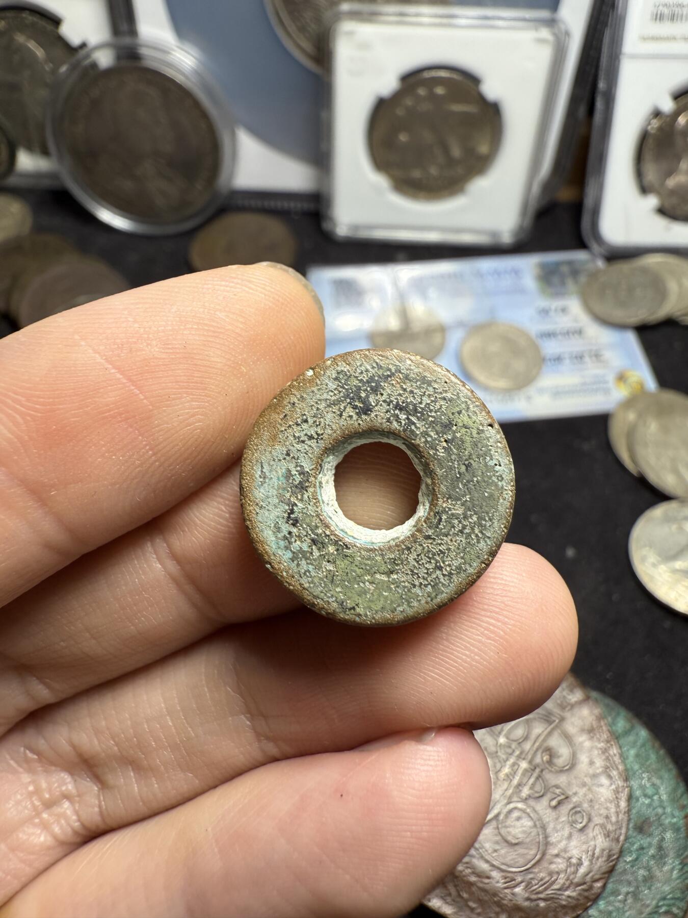 南宋泉阁俄币 外币 国币 专场第四期 唐 七河地区无文砝码钱 圆孔 厚重 少见