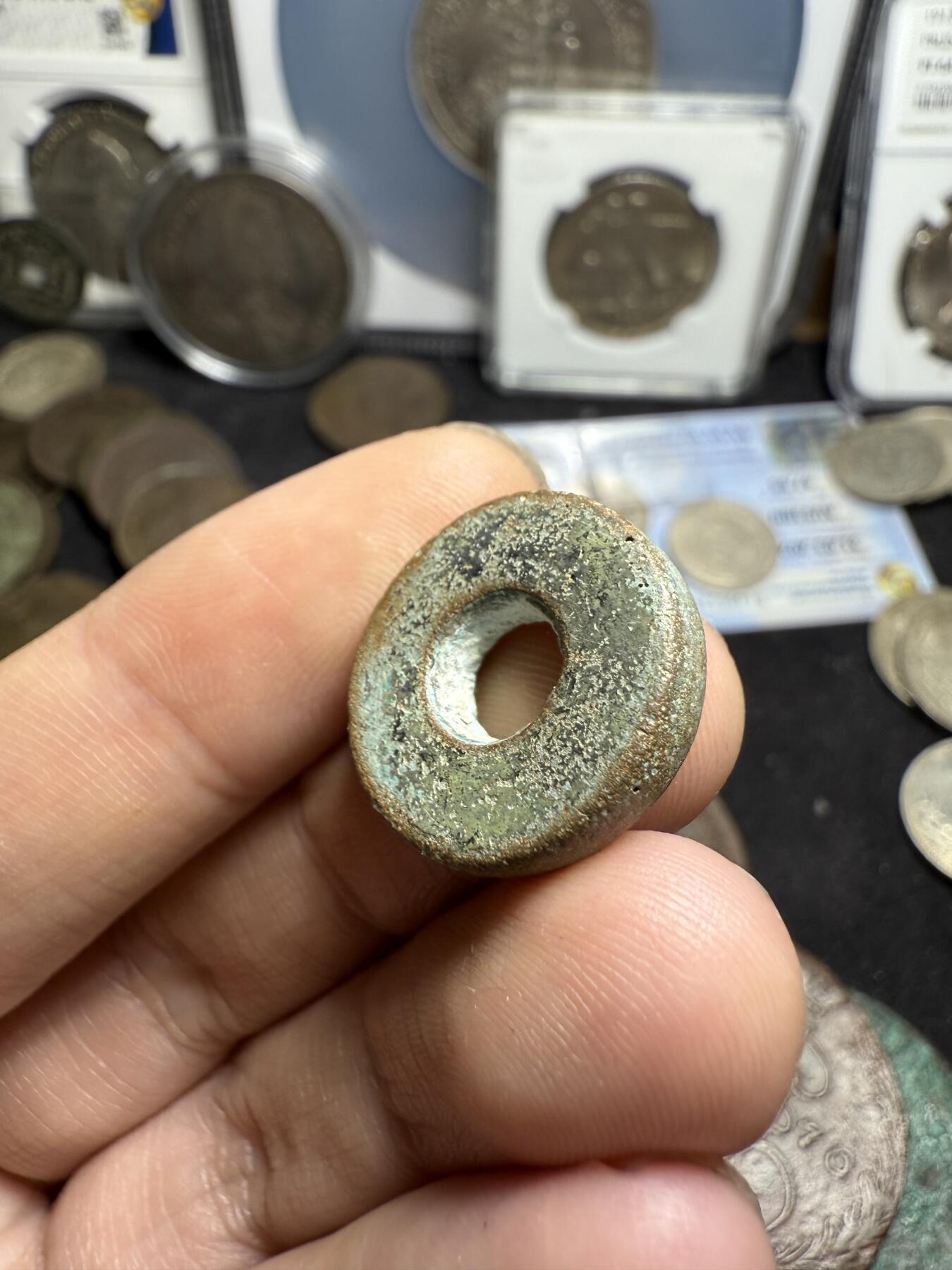 南宋泉阁俄币 外币 国币 专场第四期 唐 七河地区无文砝码钱 圆孔 厚重 少见