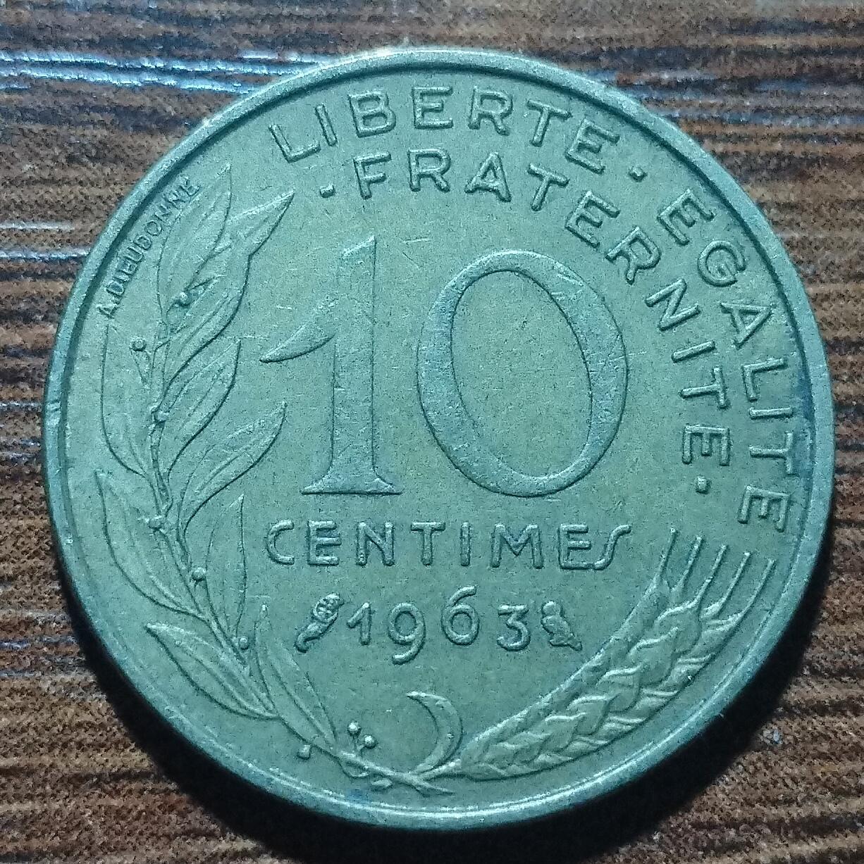 林 专场 硬币外币专场（第五期）接代拍 1963年法国10分 自由女神