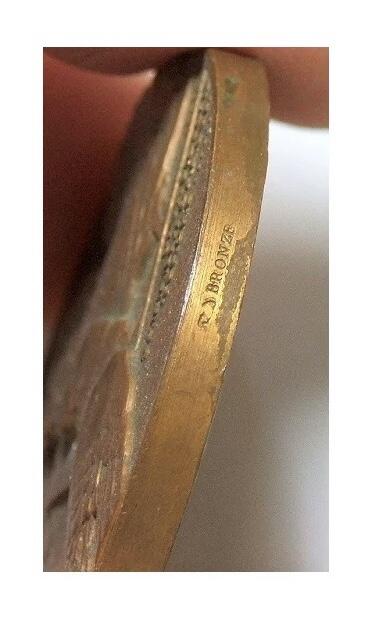 法国1900年前后 和平鸽高浮雕精制大铜章 40MM