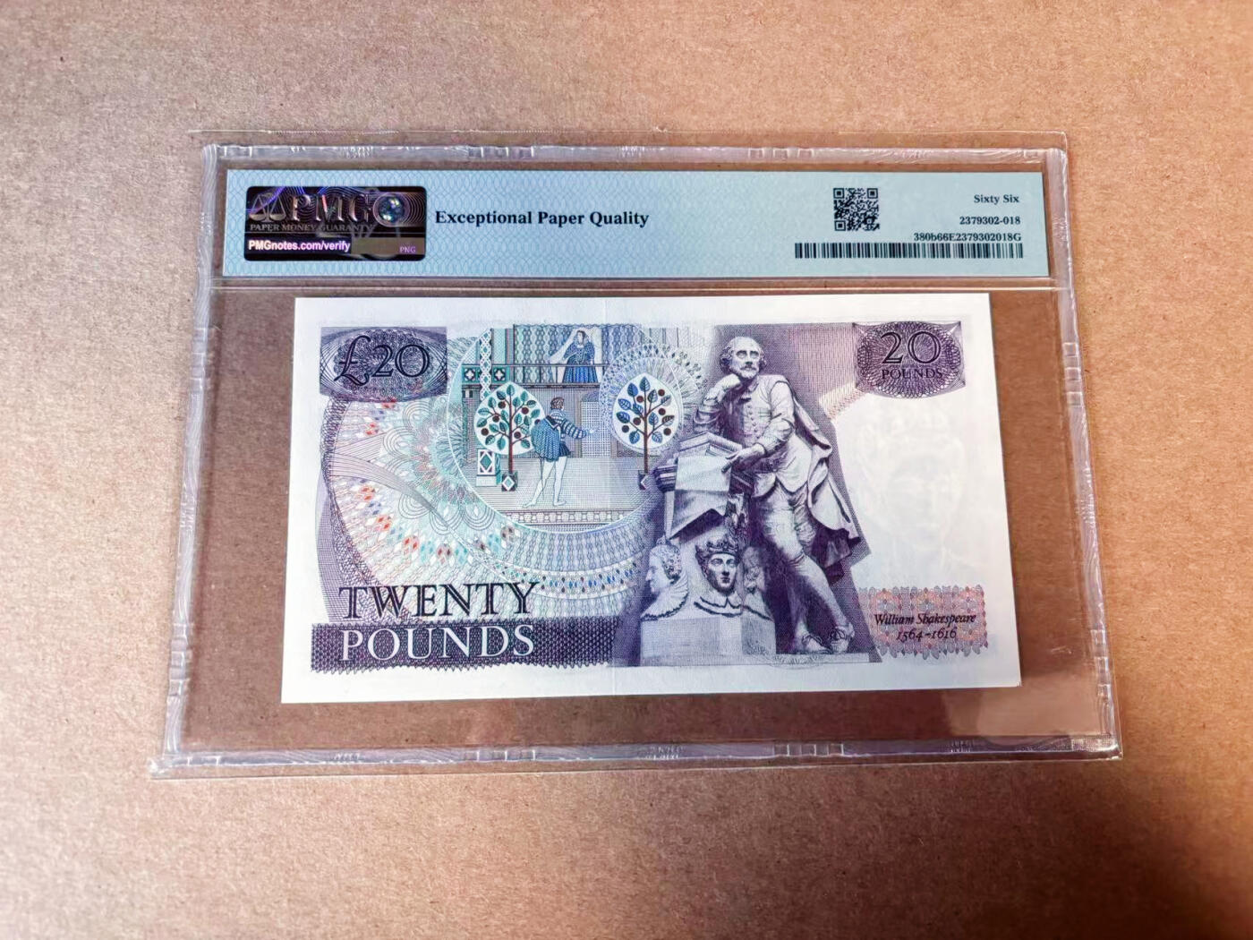 【Blue Auction】✨世界纸币精拍第614期（年前最后一场） 【无47】英国 1970-80年20镑 PMG66EPQ 