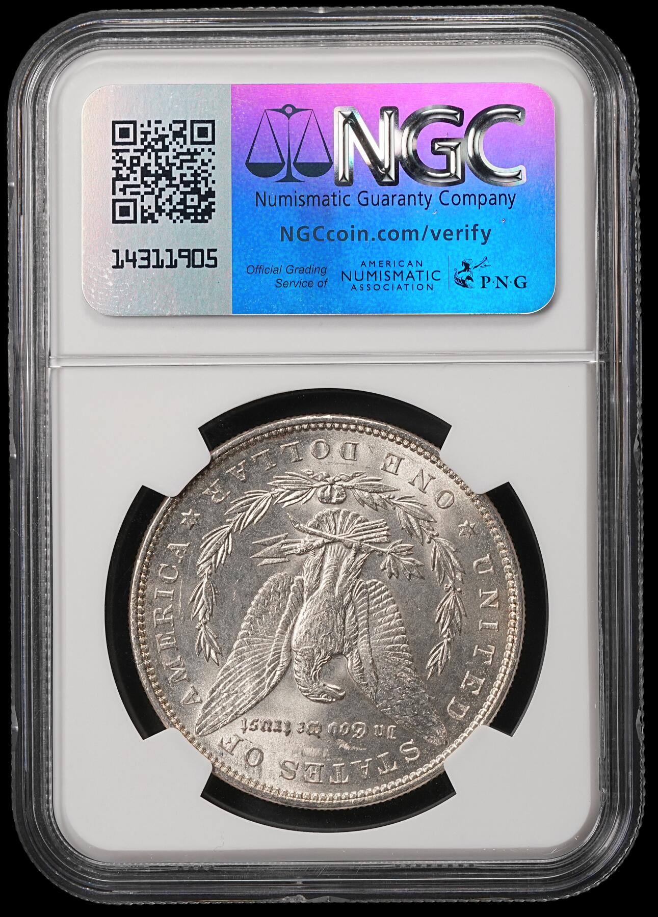 修遠堂世界钱币第五十六期 全场包邮 蛇年首拍 NGC MS63 1887年摩根大银币