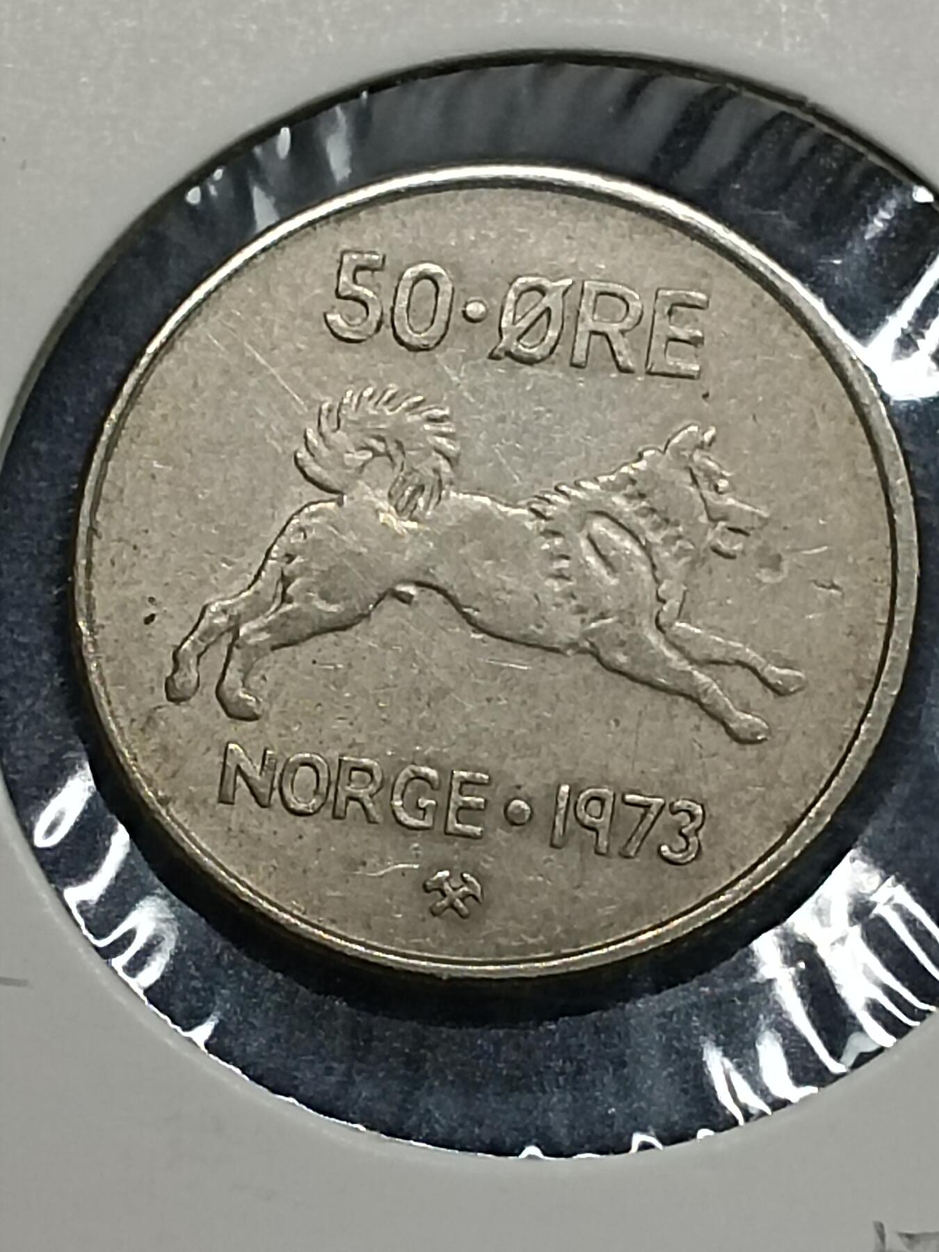 吉祥压岁钱外国硬币第53场 挪威牙硬币1973