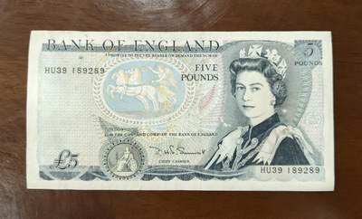 欧洲英国 英格兰 D序列 5英镑(David H F Somerset签字)品如图 - 欧洲英国 英格兰 D序列 5英镑(David H F Somerset签字)品如图