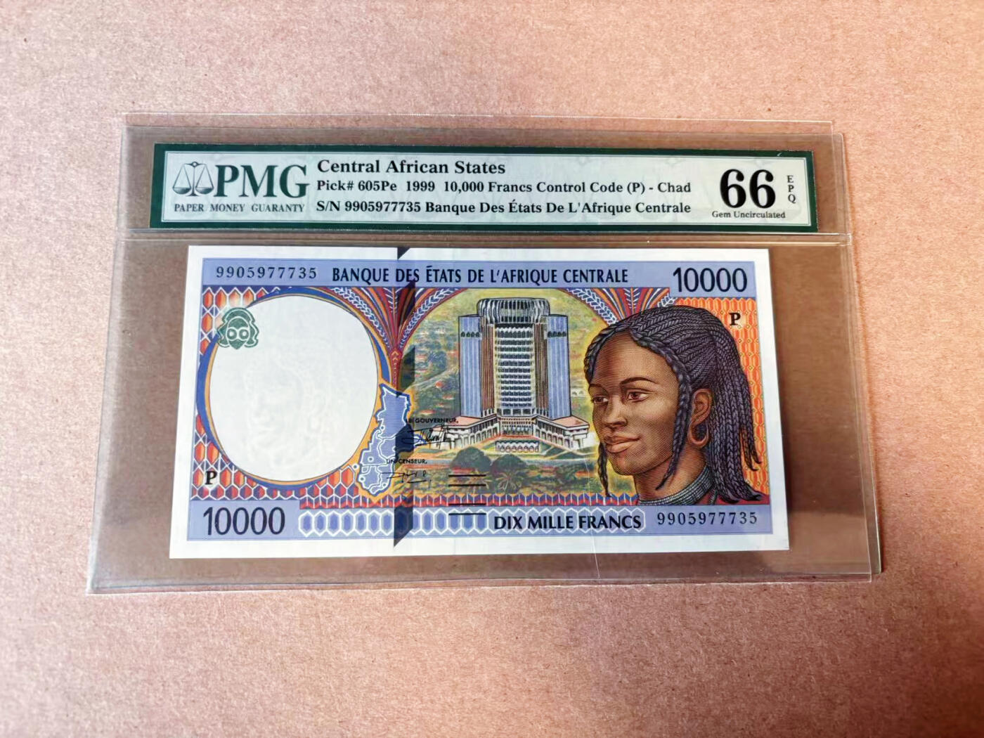 【Blue Auction】✨世界纸币精拍第614期（年前最后一场） 中非共同体 1999年10000法郎 PMG66EPQ 