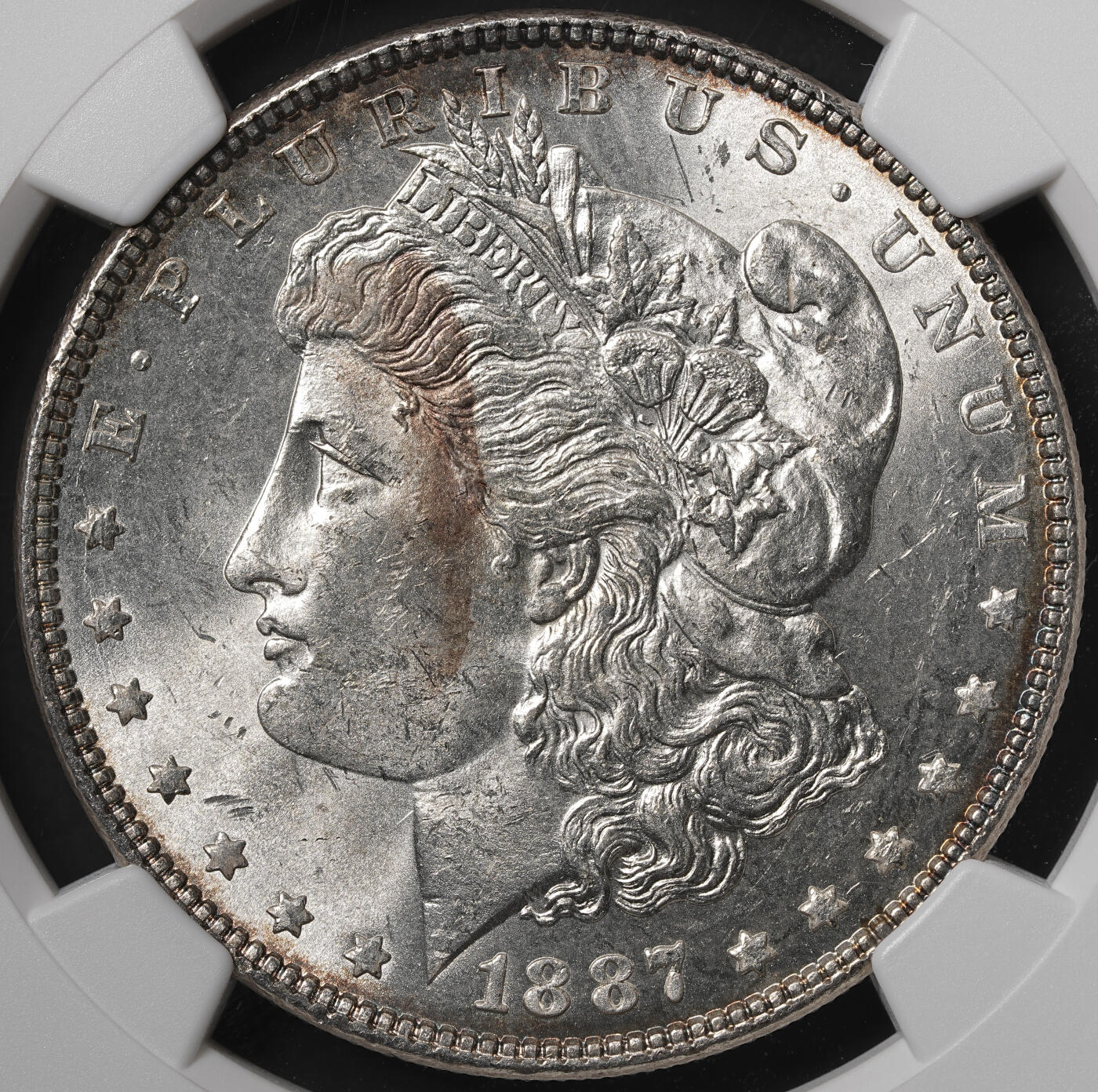 修遠堂世界钱币第五十六期 全场包邮 蛇年首拍 NGC MS63 1887年摩根大银币