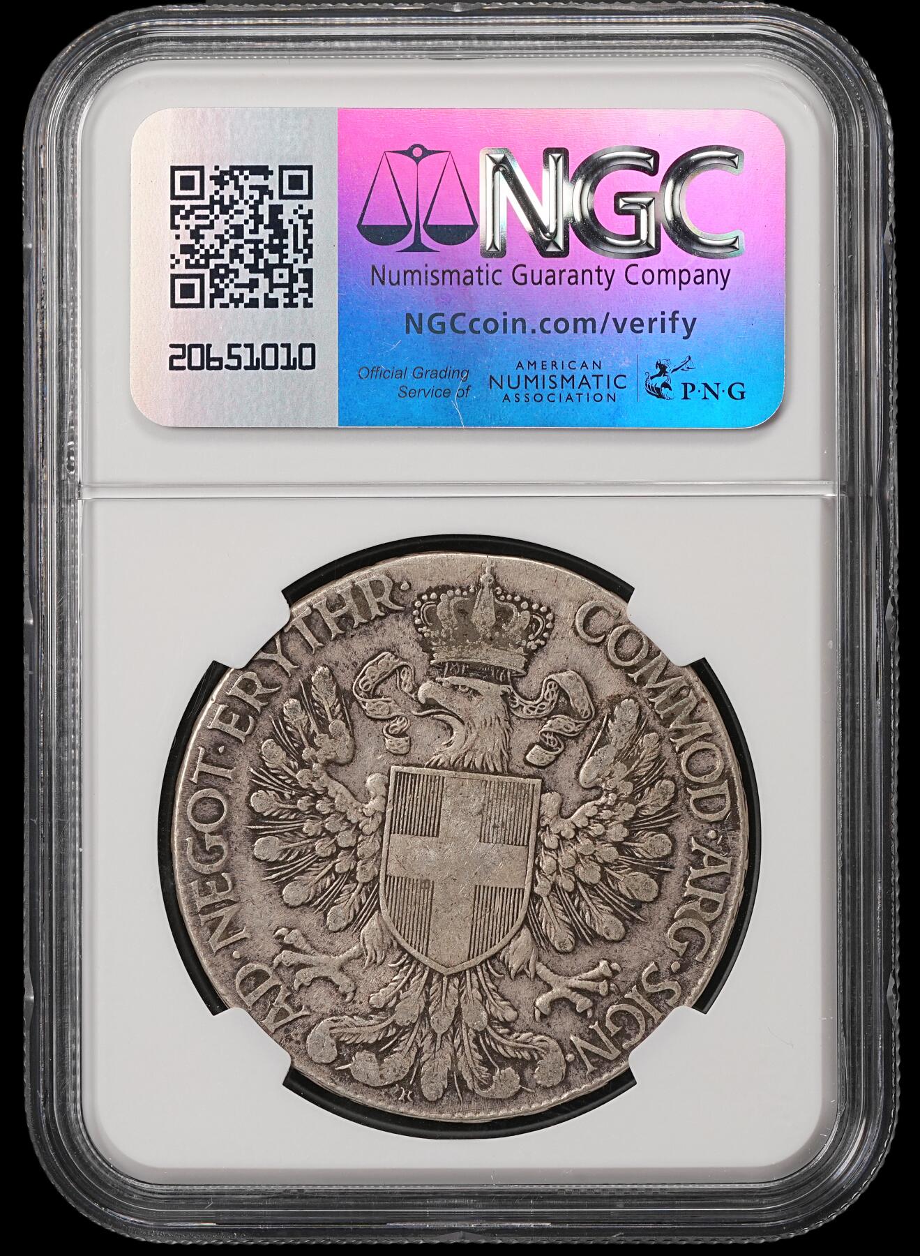 修遠堂世界钱币第五十六期 全场包邮 蛇年首拍 NGC XF45 1918年厄立特里亚1泰勒大银币