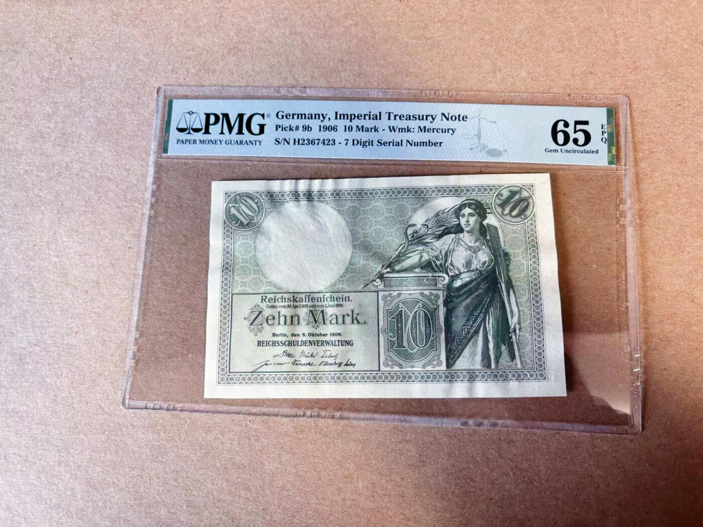 【Blue Auction】✨世界纸币精拍第614期（年前最后一场） 德国 1906年10马克 PMG65EPQ 