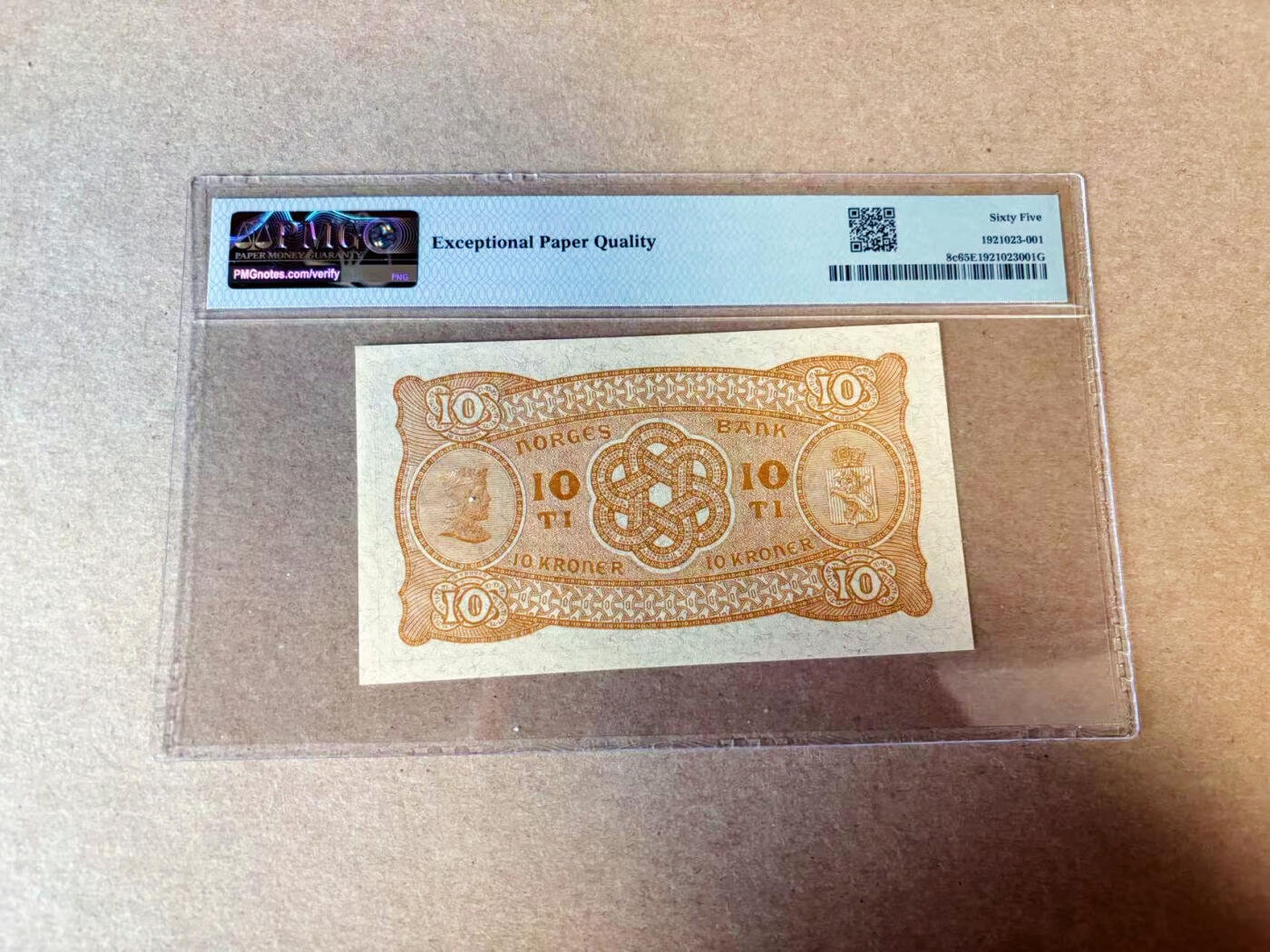 【Blue Auction】✨世界纸币精拍第614期（年前最后一场） 挪威 1935-44年10克朗 PMG65EPQ 