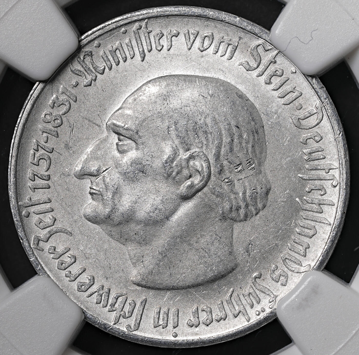 修遠堂世界钱币第五十六期 全场包邮 蛇年首拍 NGC MS63 1923年德国紧急时期威斯特法伦25万马克铝马币
