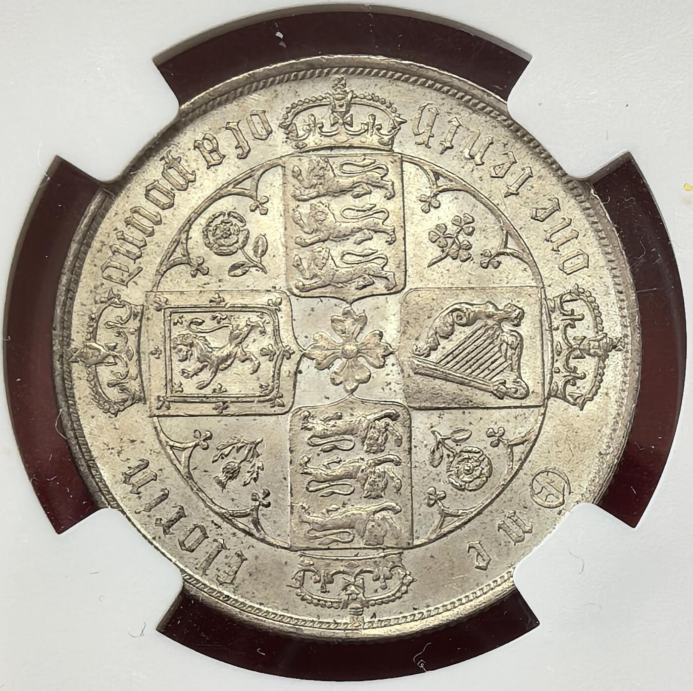 迎新专场，年货大集！凡希社世界钱币微拍第二百九十六期 荐！1880英国小维哥特体佛罗林银币NGC-MS62，S级，灰彩薄包浆，底板丝滑，略低评。
