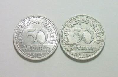单枚价 稀年 德国魏玛1919年D+J版50芬尼 难得原光 左280 右90 - 单枚价 稀年 德国魏玛1919年D+J版50芬尼 难得原光 左280 右90