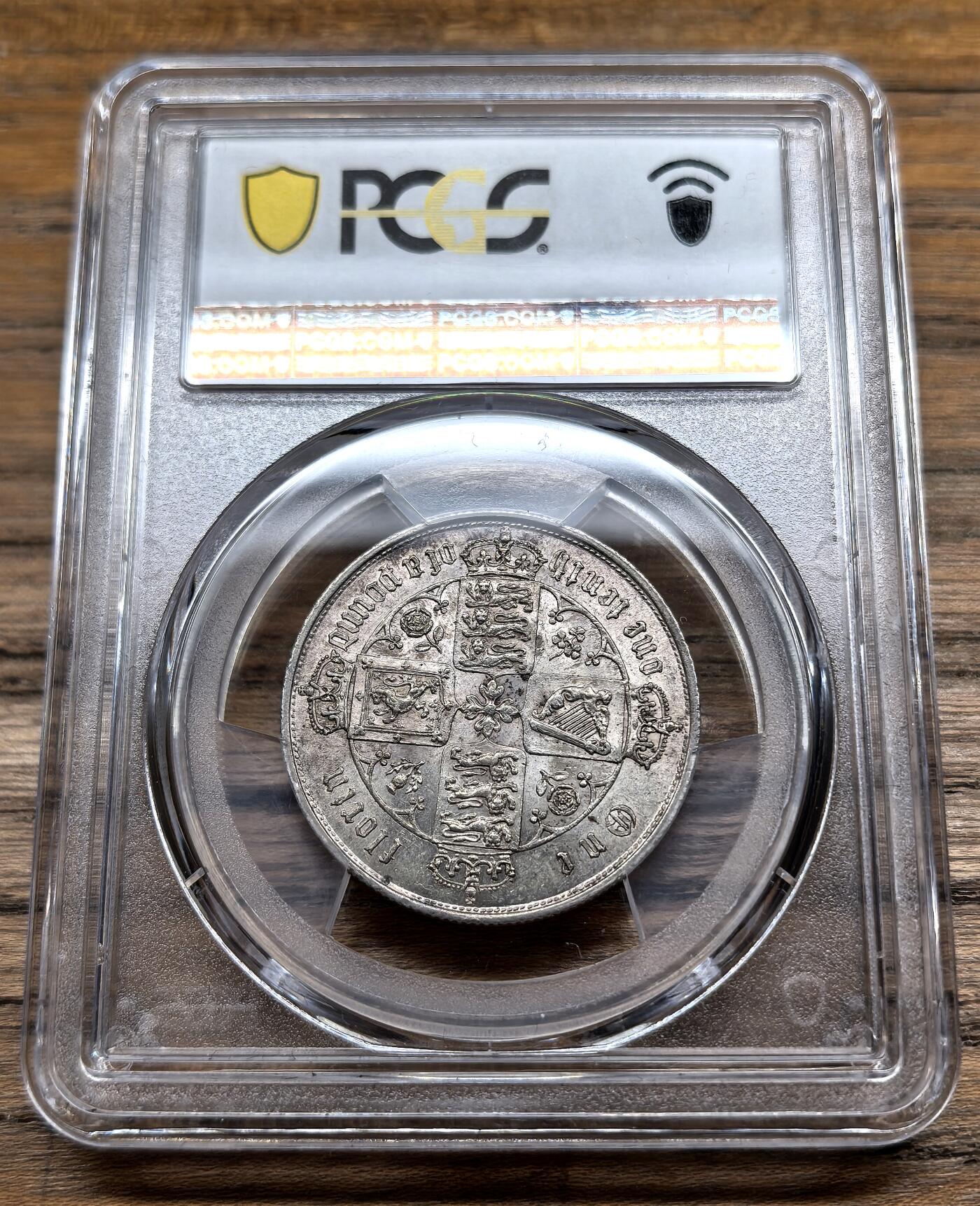 迎新专场，年货大集！凡希社世界钱币微拍第二百九十六期 荐！1856英国小维哥特体佛罗林PCGS-MS63，ESC目录S级，非普通年份，淡彩粉光，不可多得的藏家品质！