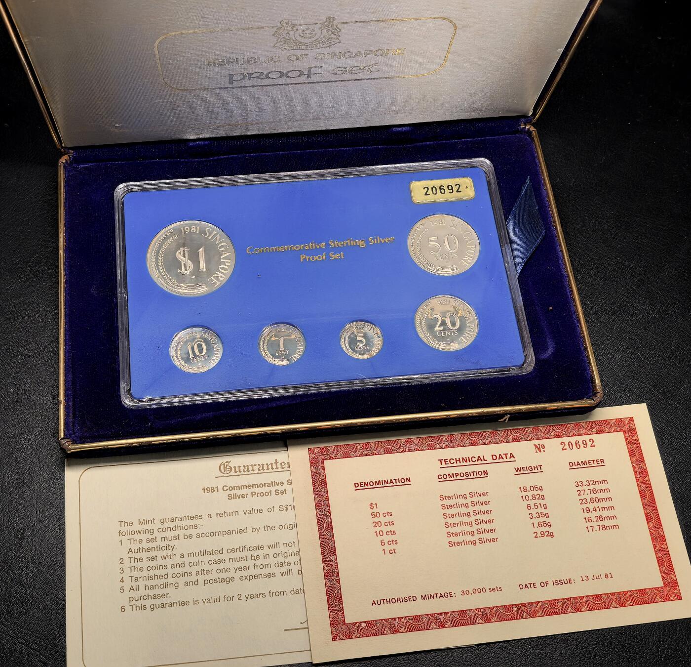 迎新专场，年货大集！凡希社世界钱币微拍第二百九十六期 1981新加坡全银精铸PS附原厂盒证