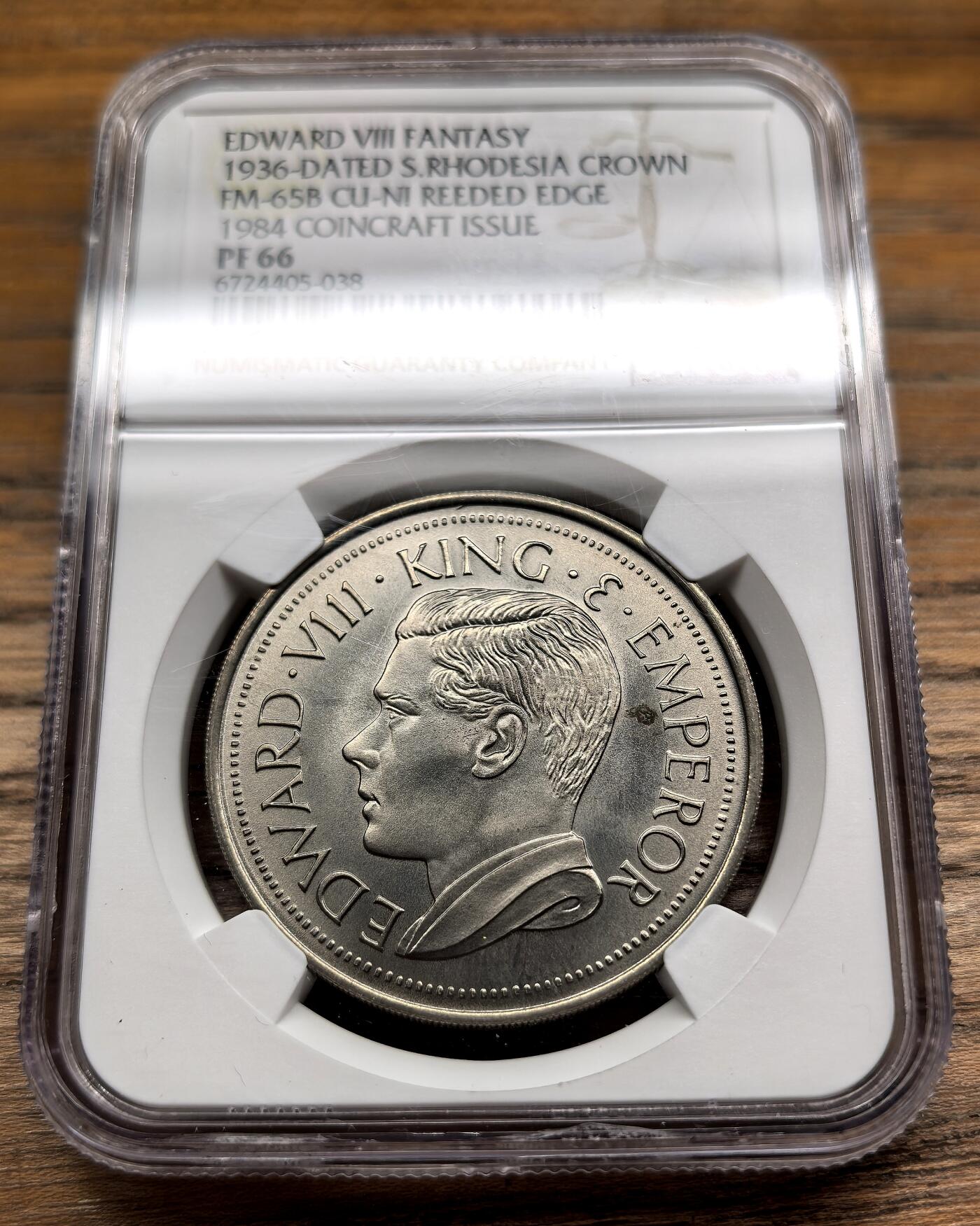 迎新专场，年货大集！凡希社世界钱币微拍第二百九十六期 1936爱德华八世英属南罗德西亚克朗NGC-PF66