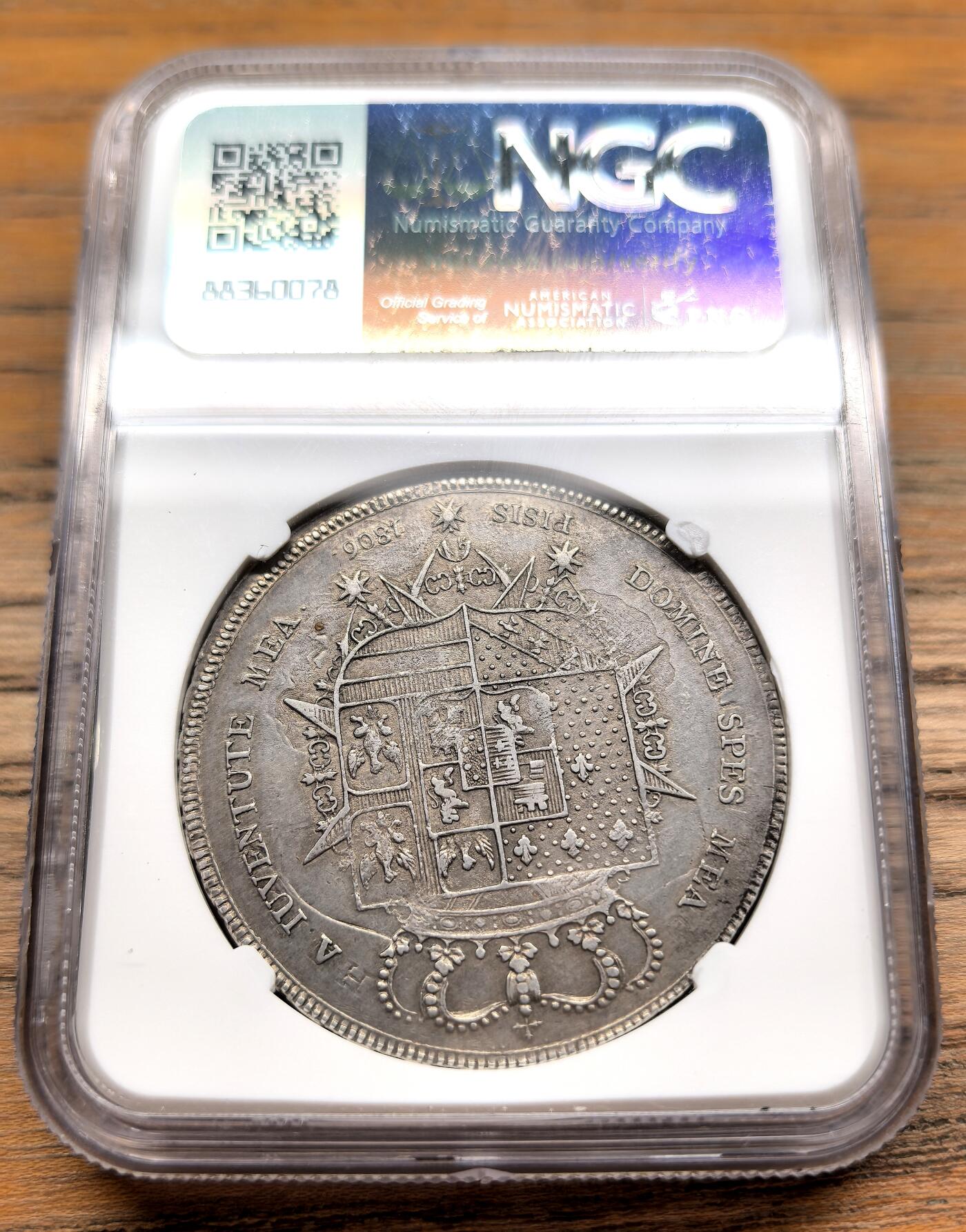 迎新专场，年货大集！凡希社世界钱币微拍第二百九十六期 1806意大利托斯卡纳母与子10Pao大银NGC-XF45，铸造错版！