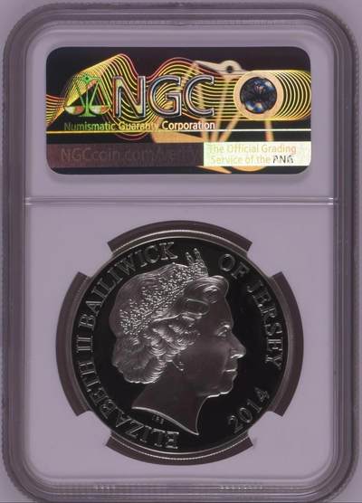 S&S Numismatic世界钱币-拍卖 第126期  泽西岛2014年 威廉·莎士比亚诞辰450周年-麦克白 5英镑精制纪念银币 28.28克925银 NGC PF70UC冠军分