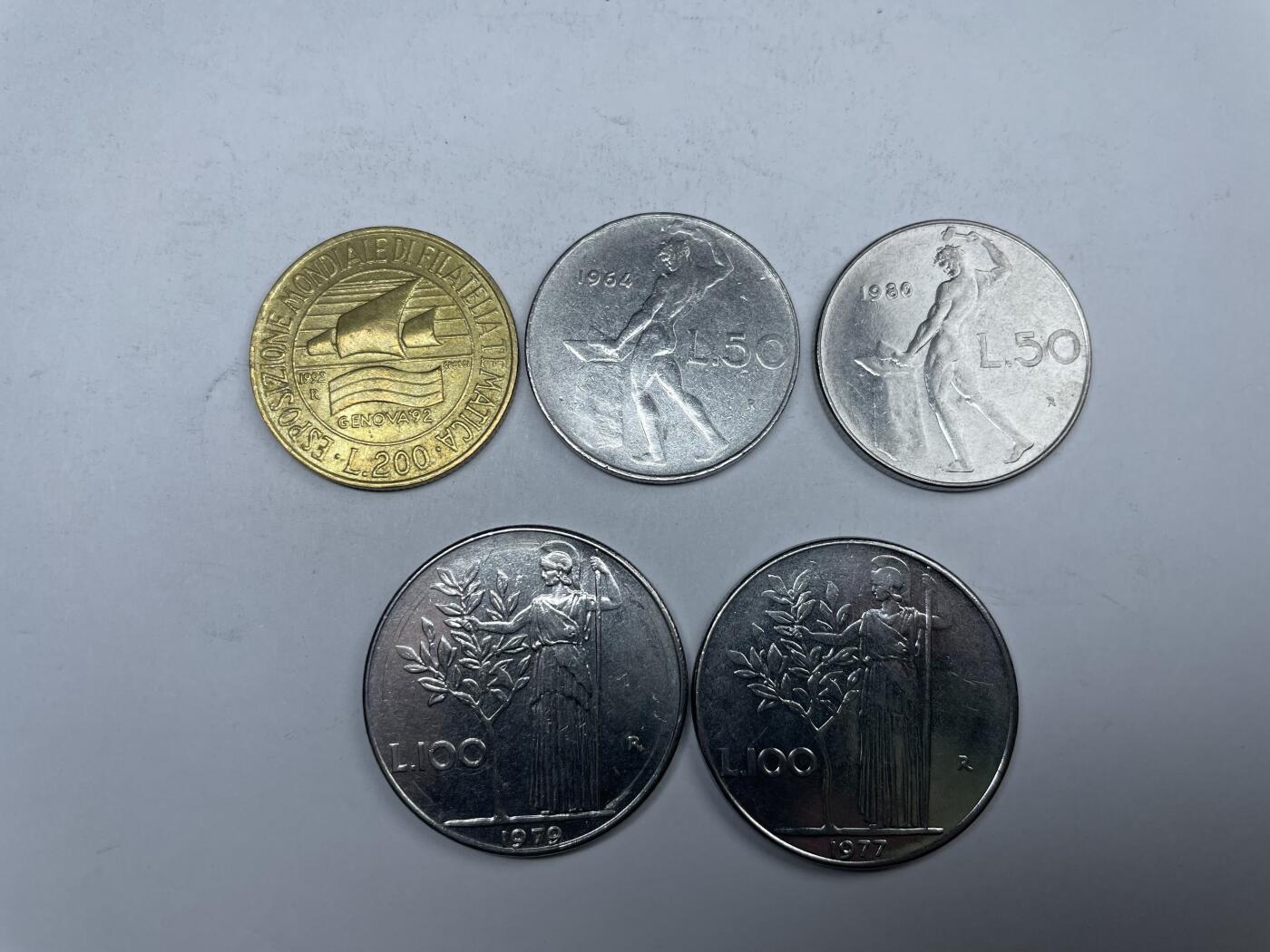 每日一拍，2025年集古藏今外币拍卖第一期-第9场—（总第199拍），可以寄存60天，满160元包邮，年底快递停运，节后安排发货。 意大利各面值5枚