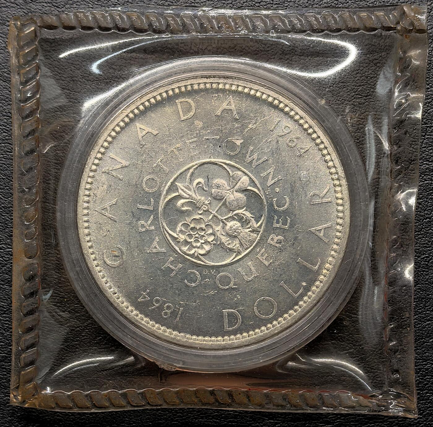 迎新专场，年货大集！凡希社世界钱币微拍第二百九十六期 1964加拿大魁北克纪念DOLLAR大银，原厂塑封