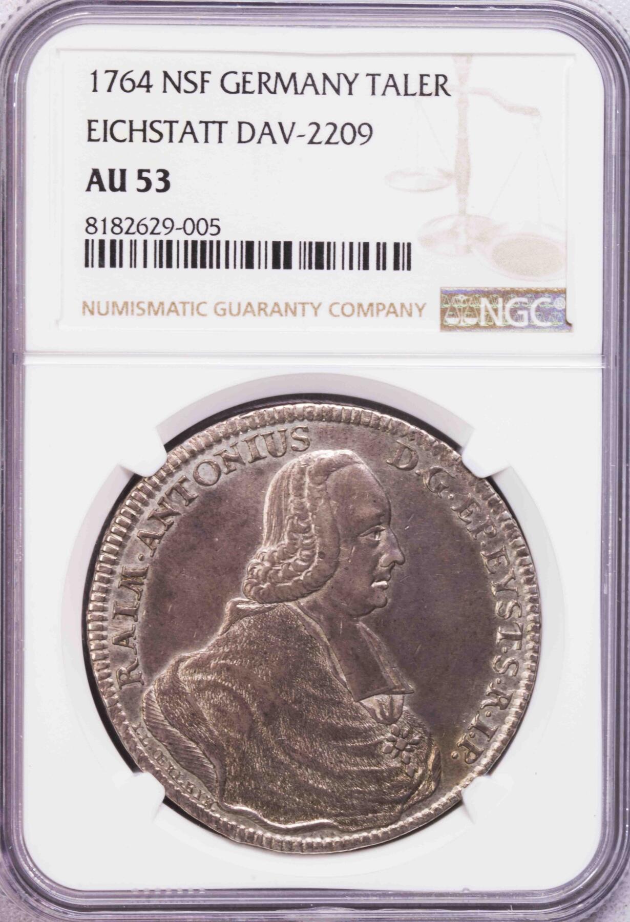 NGC-AU53 1764艾因斯塔特主教区1泰勒大银币 季军稀少
