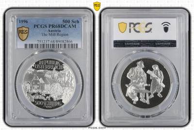 S&S Numismatic世界钱币-拍卖 第114期  - 奥地利1996年 米尔地区扎麻夫妇 500先令精制纪念大银币 PCGS PR68DCAM