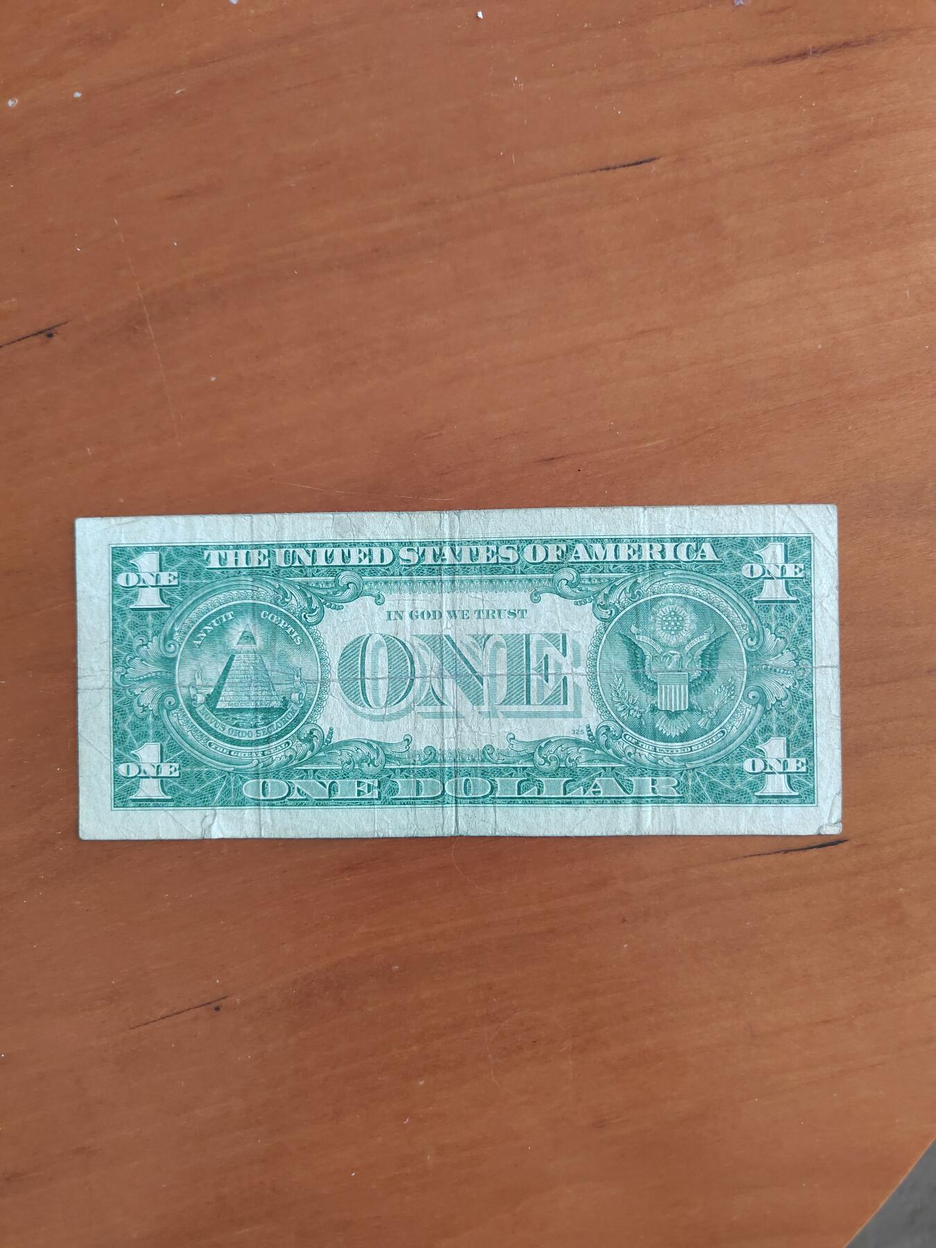 1957年1美元，银币券，蓝库印