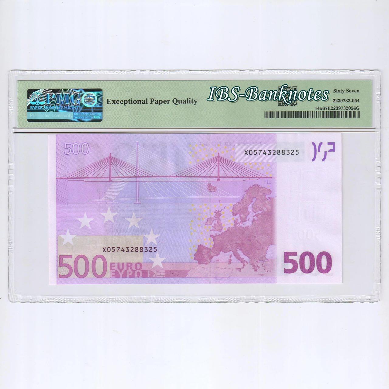 [PMG-67分] 欧洲2002年版500欧元纸币 德国版 二签 实物图