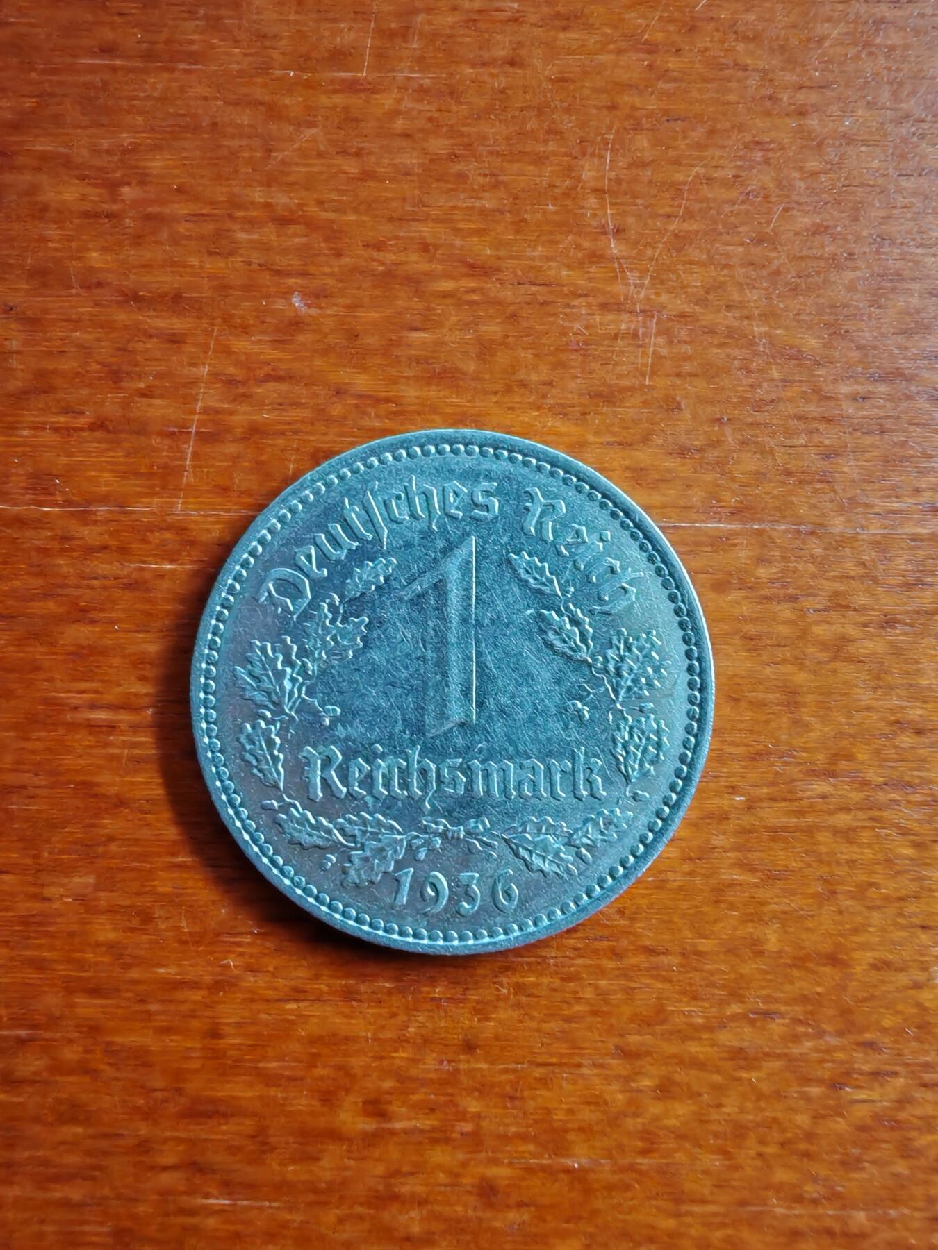 长老汇龙年精选第五十场拍卖 1936A德国第三帝国1马克镍币，克书价高