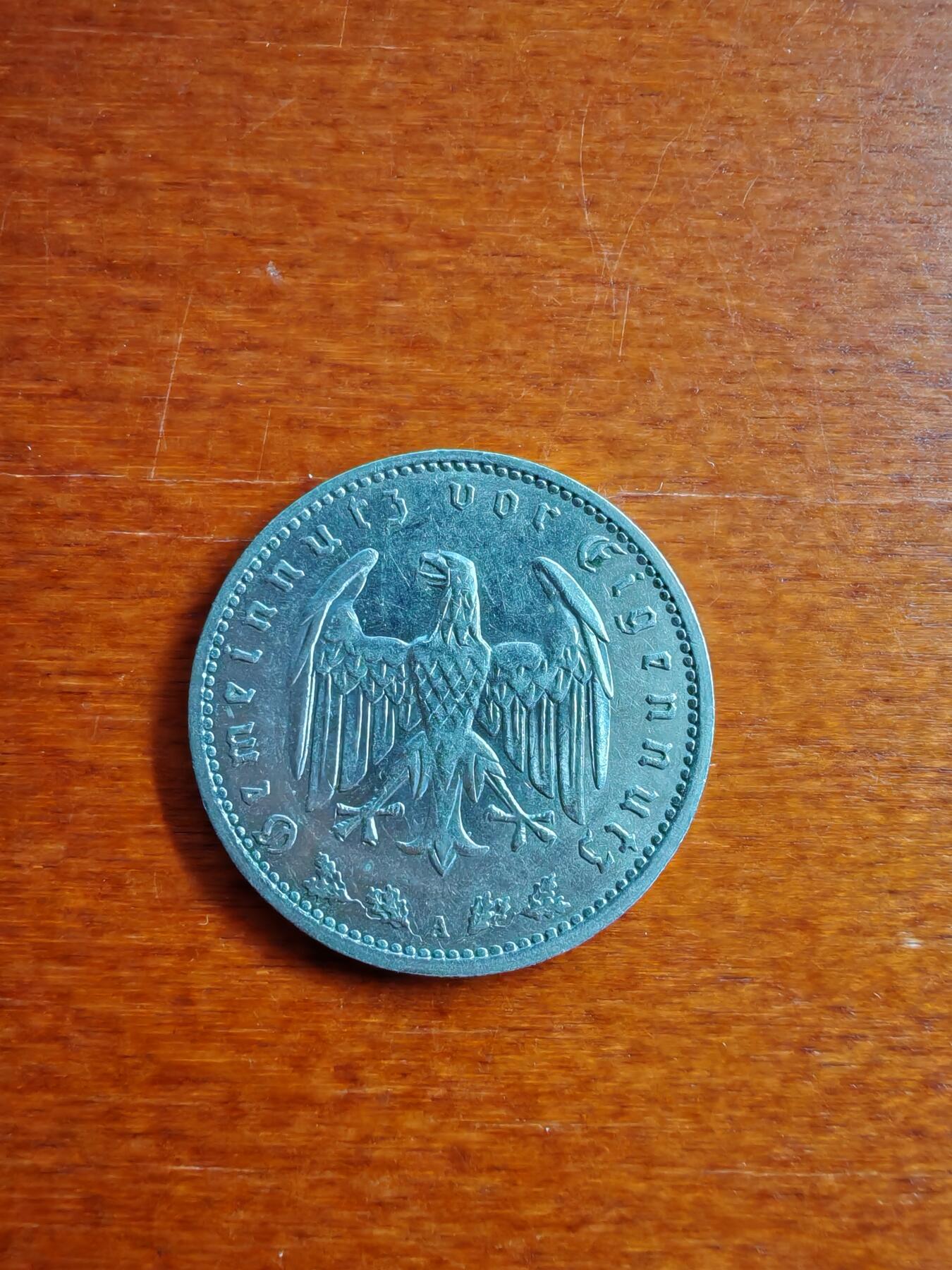 长老汇龙年精选第五十场拍卖 1936A德国第三帝国1马克镍币，克书价高
