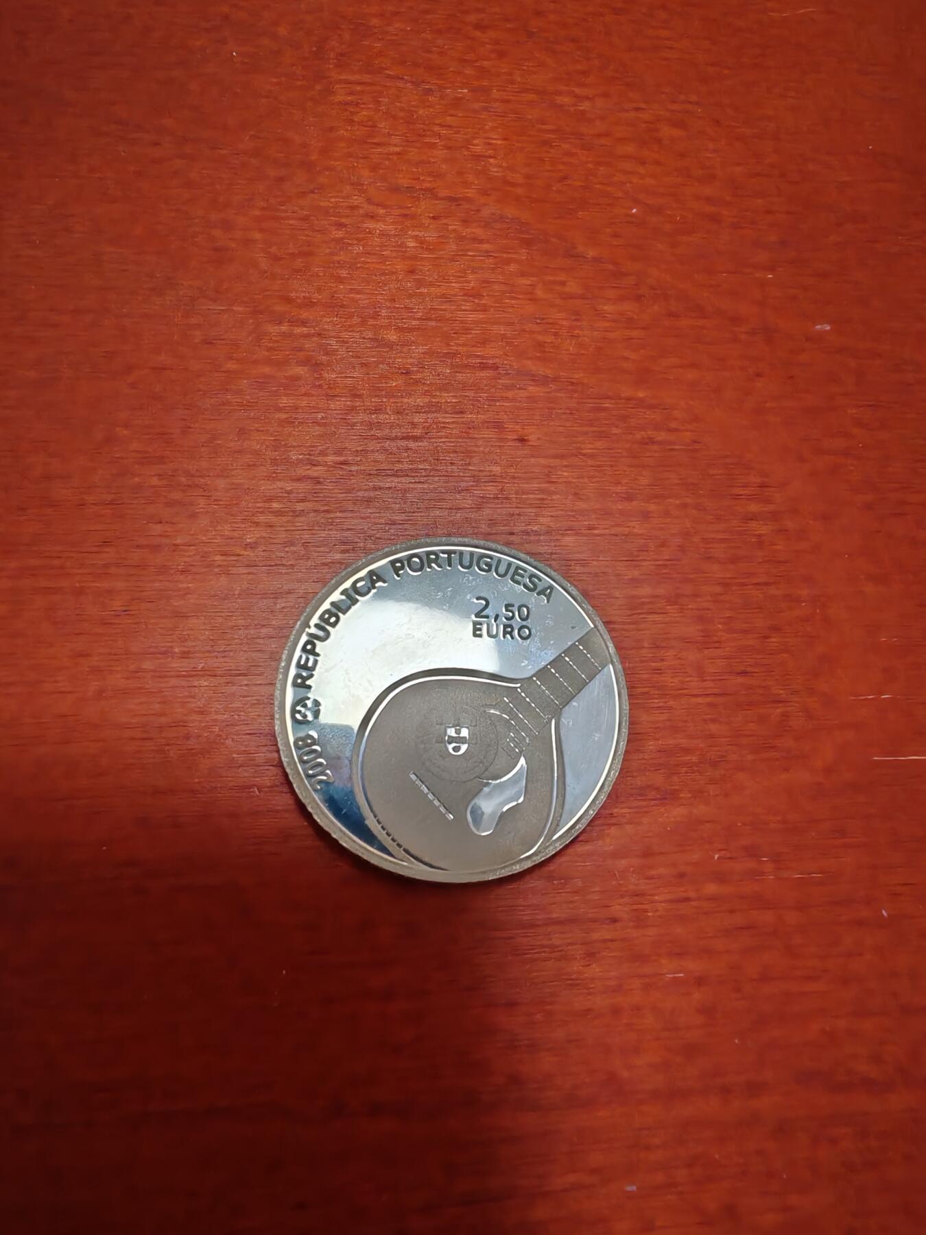 长老汇龙年精选第五十场拍卖 2008葡萄牙 法多（葡萄牙民谣）2.5欧元精制银币，克书60美金