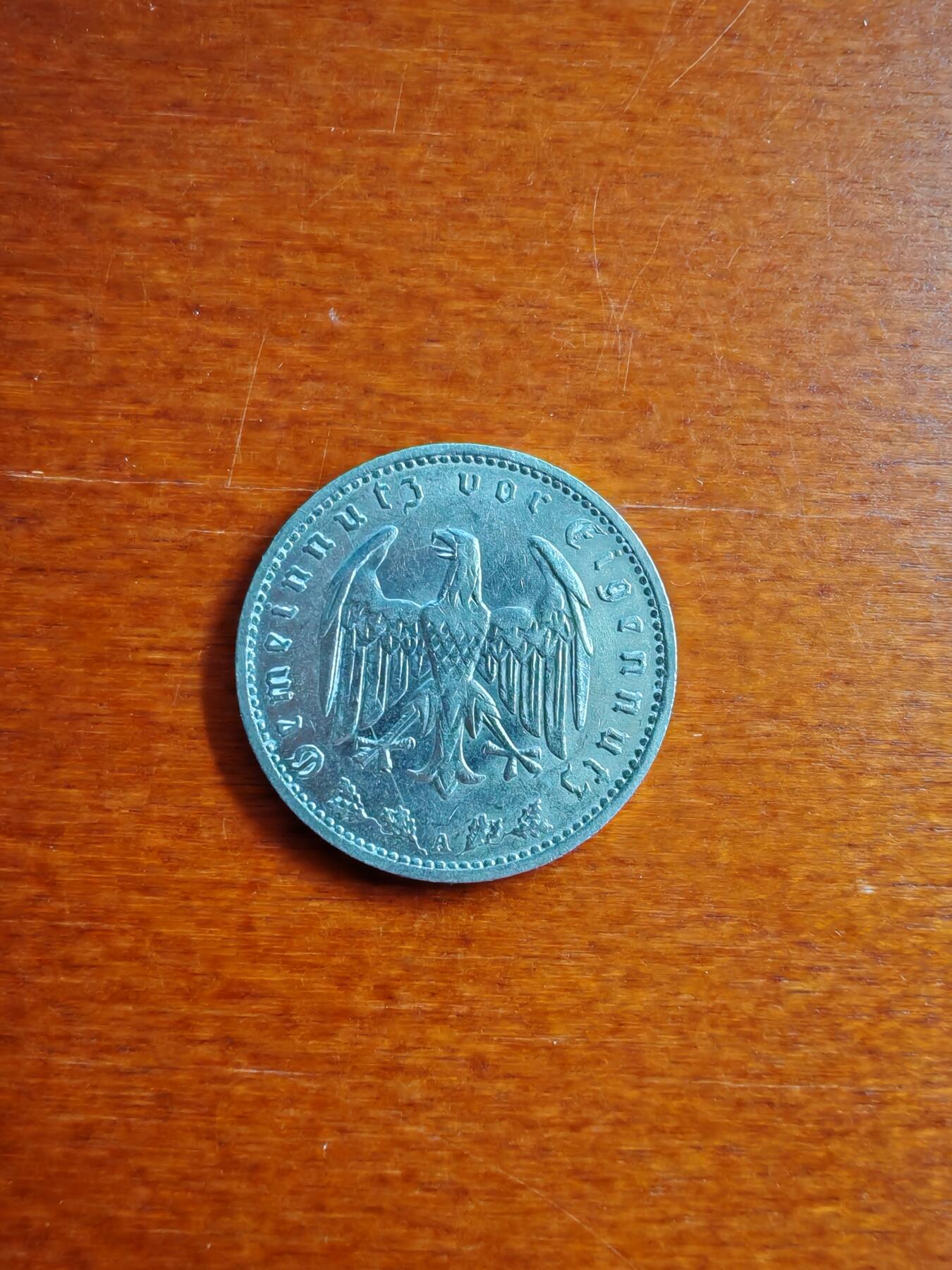 长老汇龙年精选第五十场拍卖 1934A德国第三帝国1马克镍币，克书价高