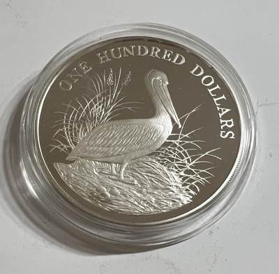 S&S Numismatic世界钱币-拍卖 第114期  - 圣文森及格林纳丁斯1988年 热带鸟类系列-鹈鹕 100元精制纪念银币 129.59克925银