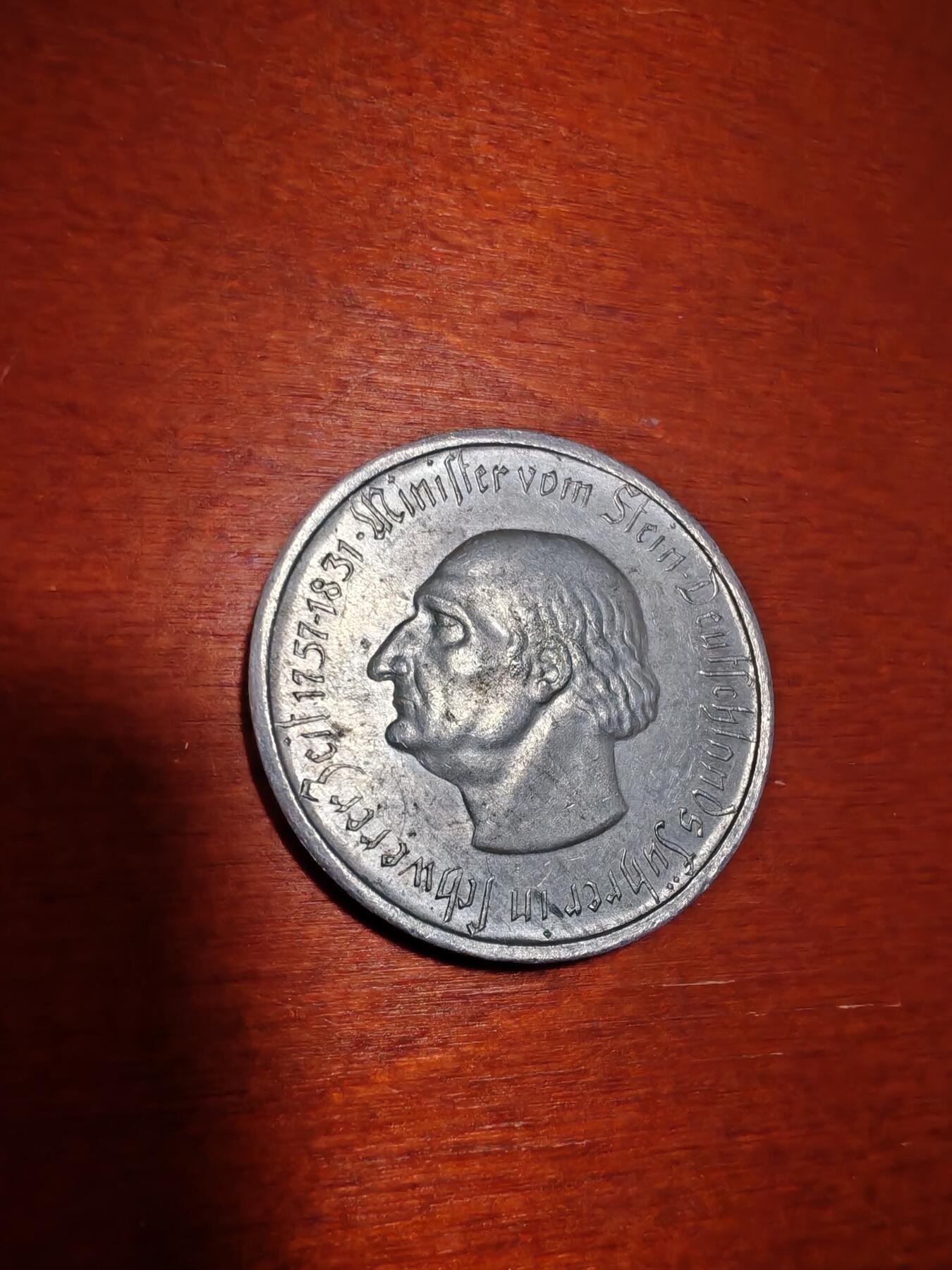 长老汇蛇年精选第一场拍卖 1923 德紧威斯特法兰斯坦伯爵马币5千万马克3行铝币