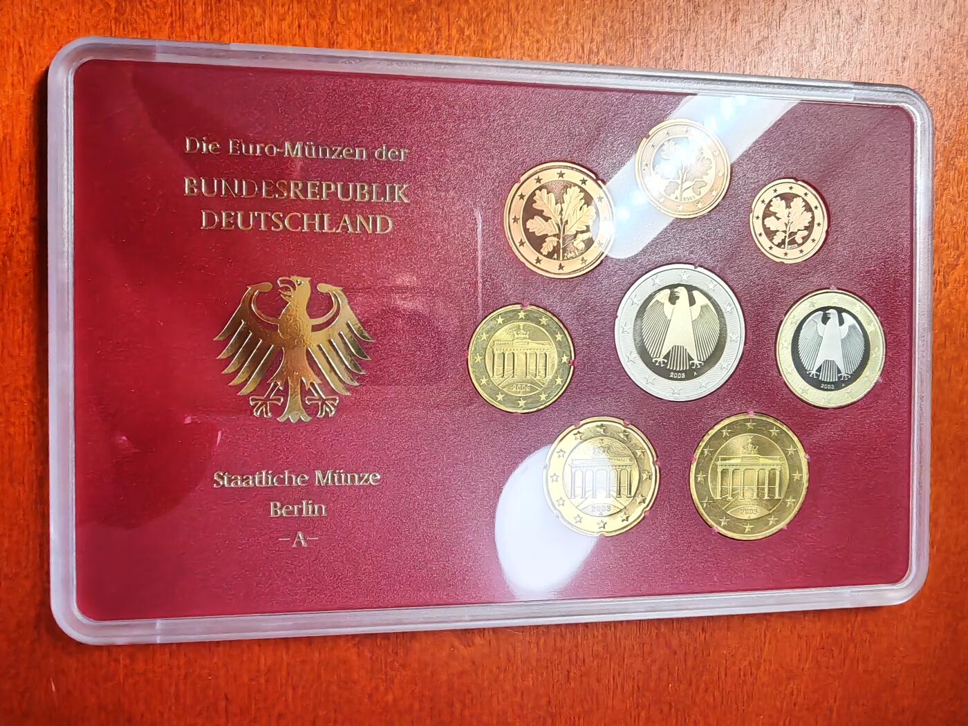 长老汇蛇年精选第一场拍卖 2003A德国8枚精制套币，面值3.88欧元，原厂外纸（2）