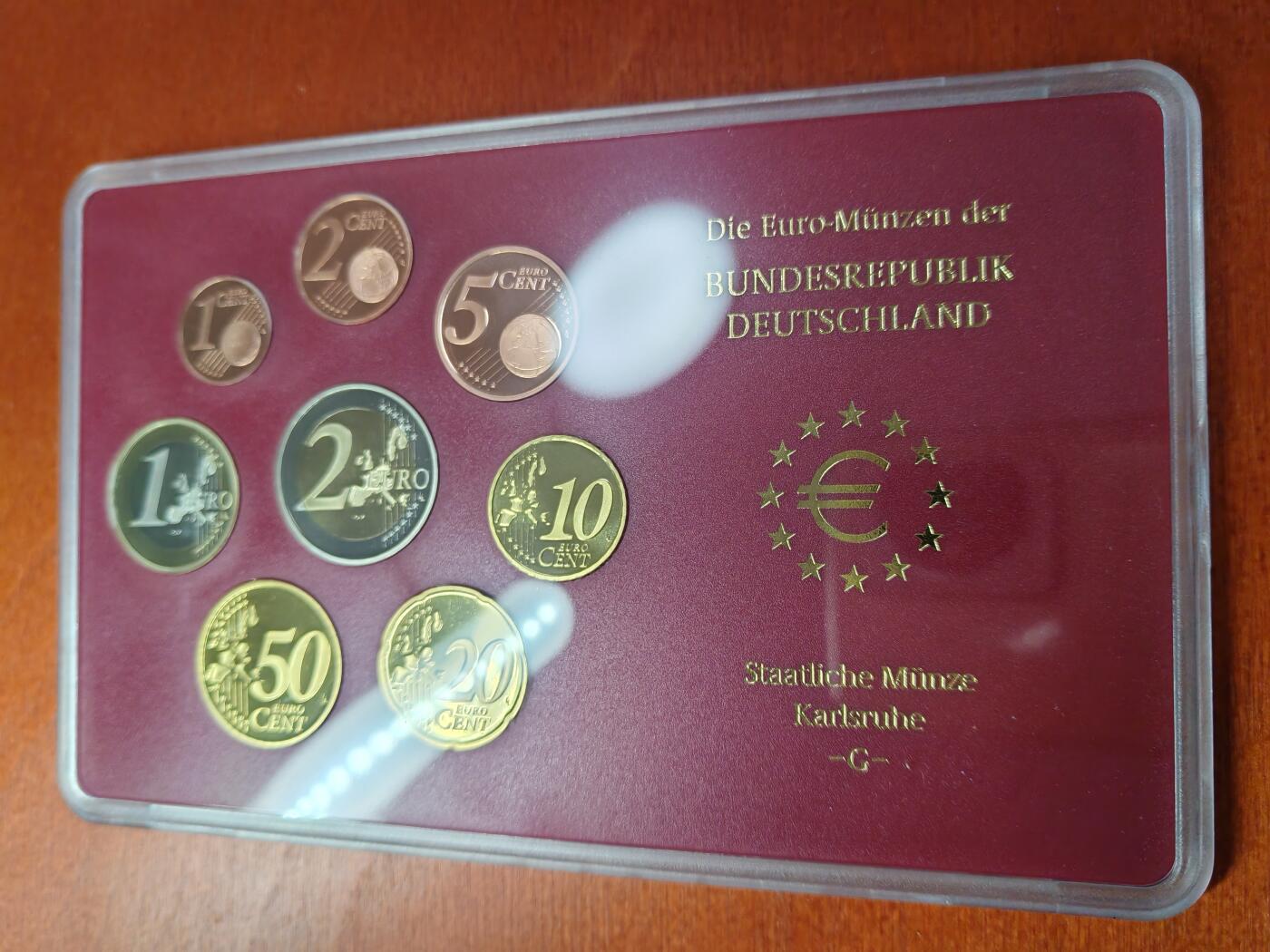 长老汇蛇年精选第一场拍卖 2005G德国8枚精制套币，面值3.88欧元，原厂外纸（2）