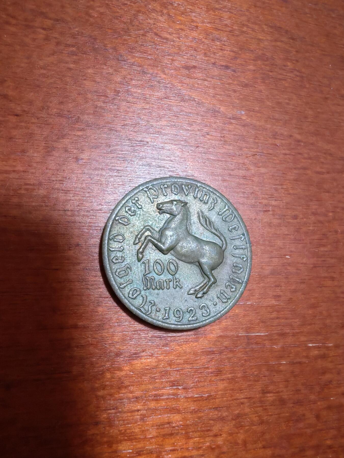 长老汇蛇年精选第一场拍卖 1923德紧威斯特法兰女诗人马币100马克镀金铜币（2）