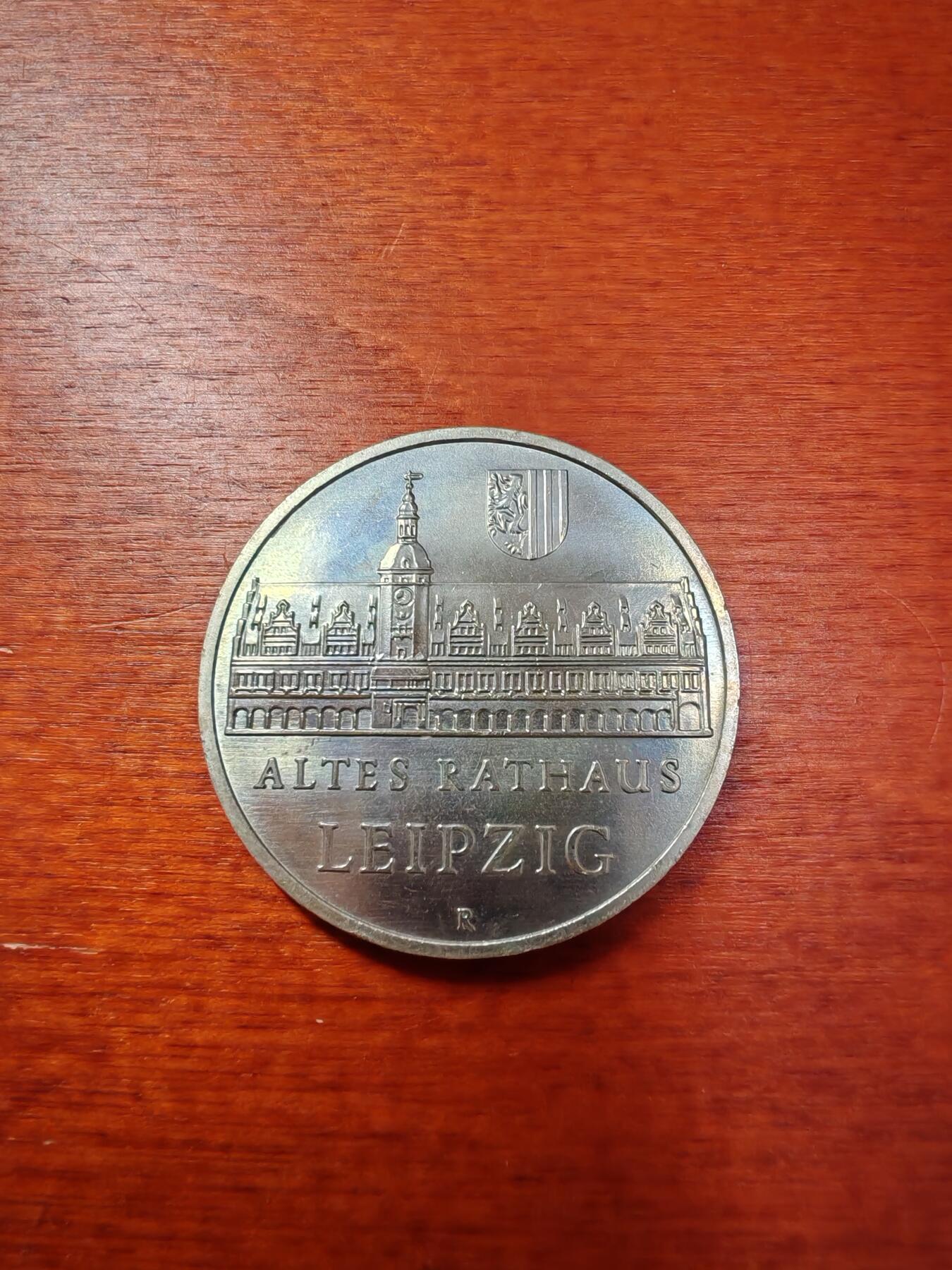 长老汇蛇年精选第一场拍卖 1984东德莱布尼茨老市政厅5马克铜镍币