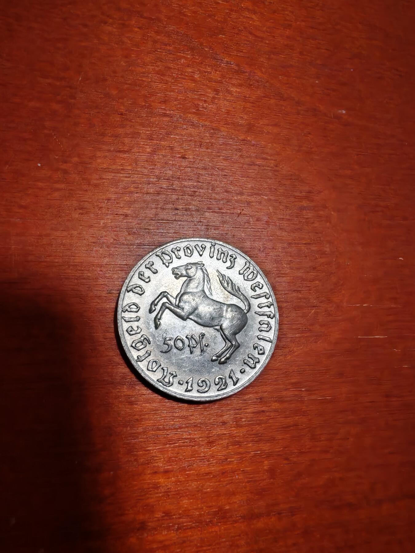 长老汇蛇年精选第一场拍卖 1921德紧威斯特法兰斯坦伯爵马币50芬尼铝币（2）