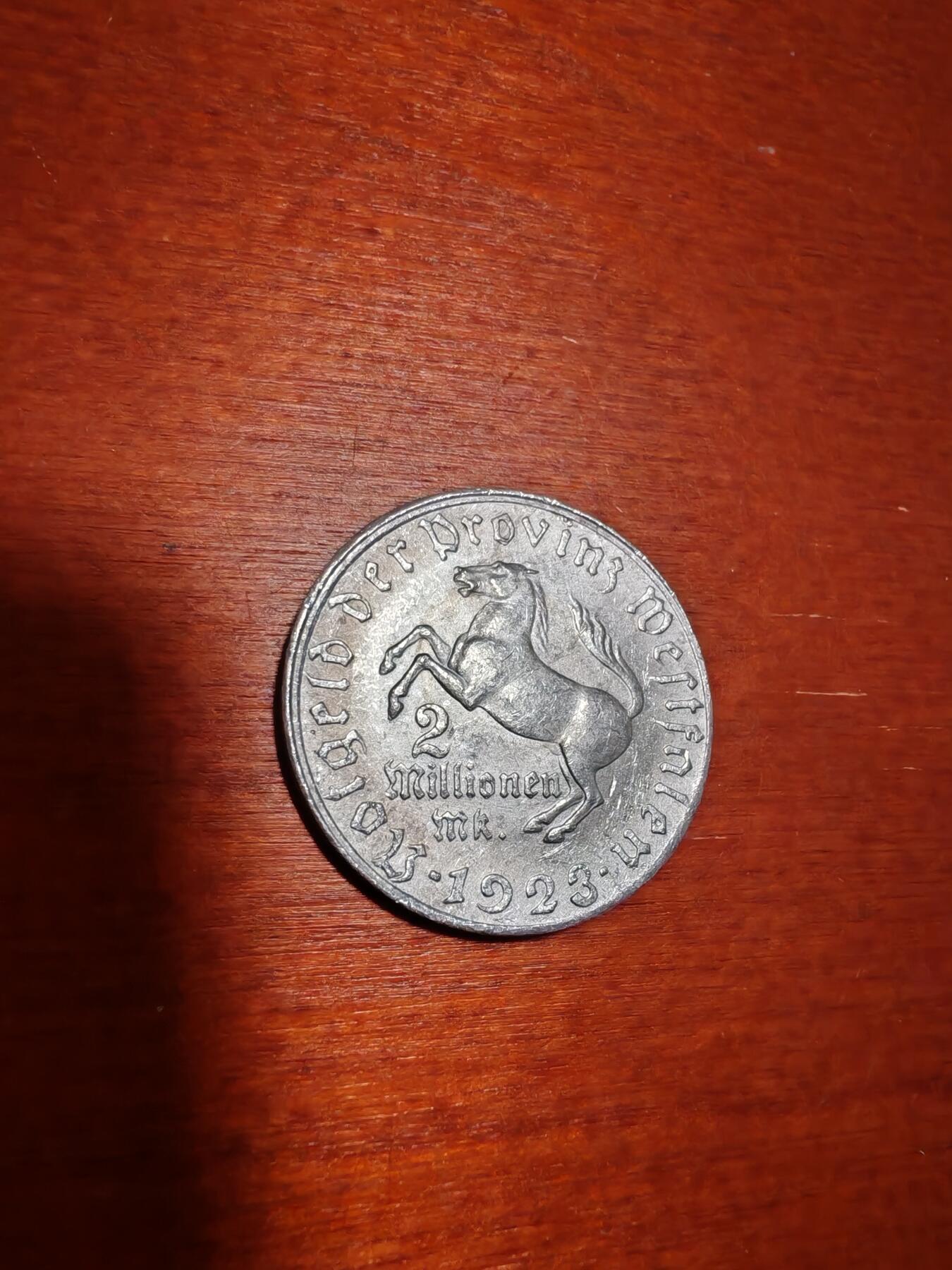 长老汇蛇年精选第一场拍卖 1923德紧威斯特法兰斯坦伯爵马币2百万马克铝币