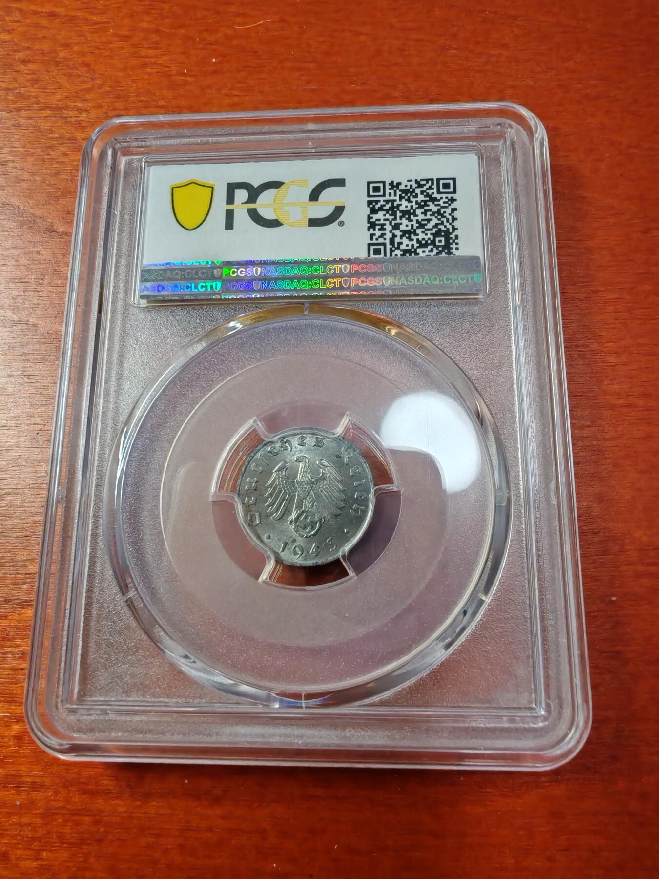 长老汇蛇年精选第一场拍卖 1943德国第三帝国1芬尼锌币，PCGS MS64，更高1枚