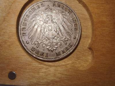 巴伐利亚奥托3马克1909稀有年份au品 - 巴伐利亚奥托3马克1909稀有年份au品