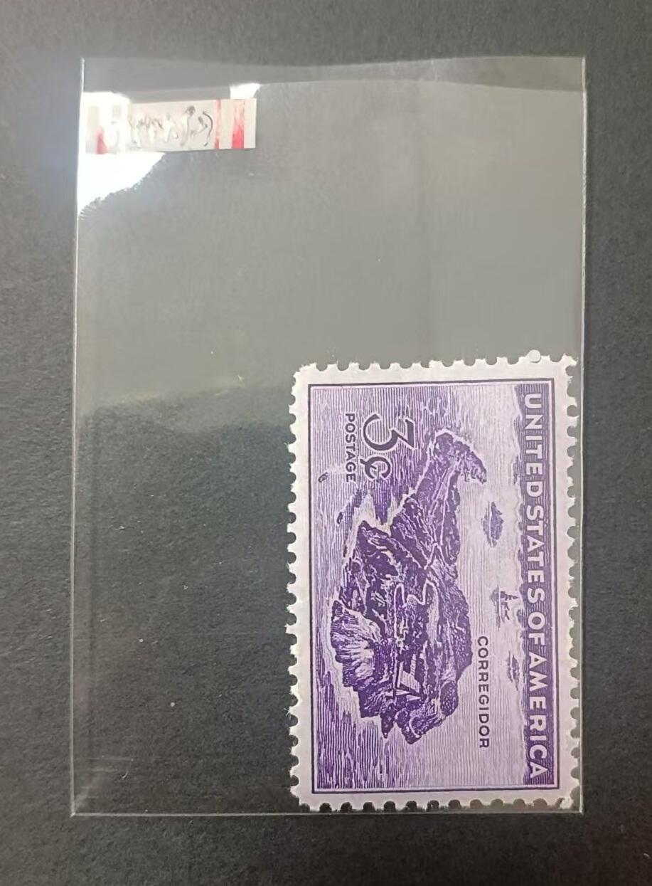 0押0拍0邮  美国上世纪40年代单枚套票 1944.9.27，美国、菲律宾在科雷希多岛联合防御，纪念邮票，单枚成套，全新