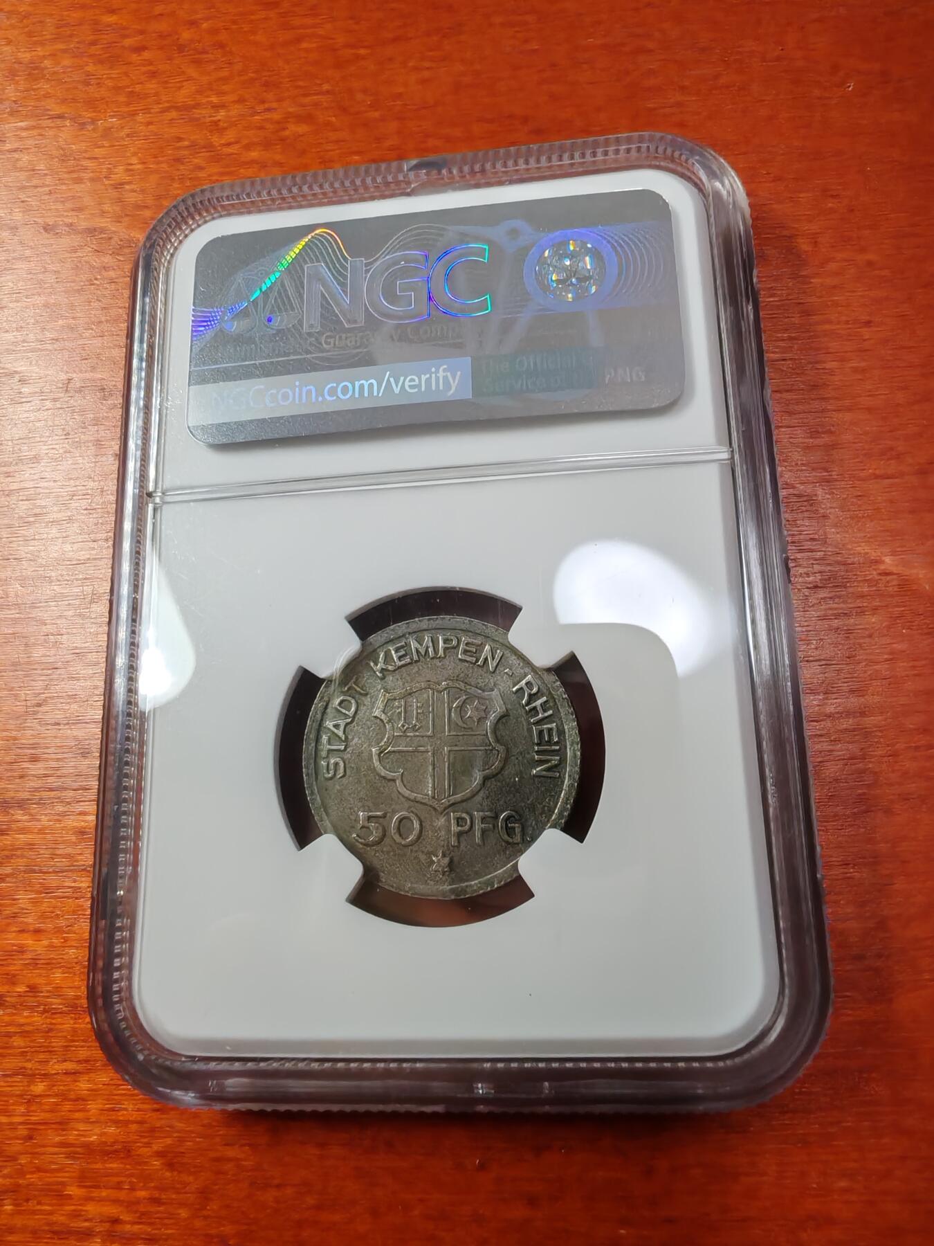 长老汇蛇年精选第一场拍卖 1921德紧 肯彭50芬尼铁币，NGC MS61，更高4枚