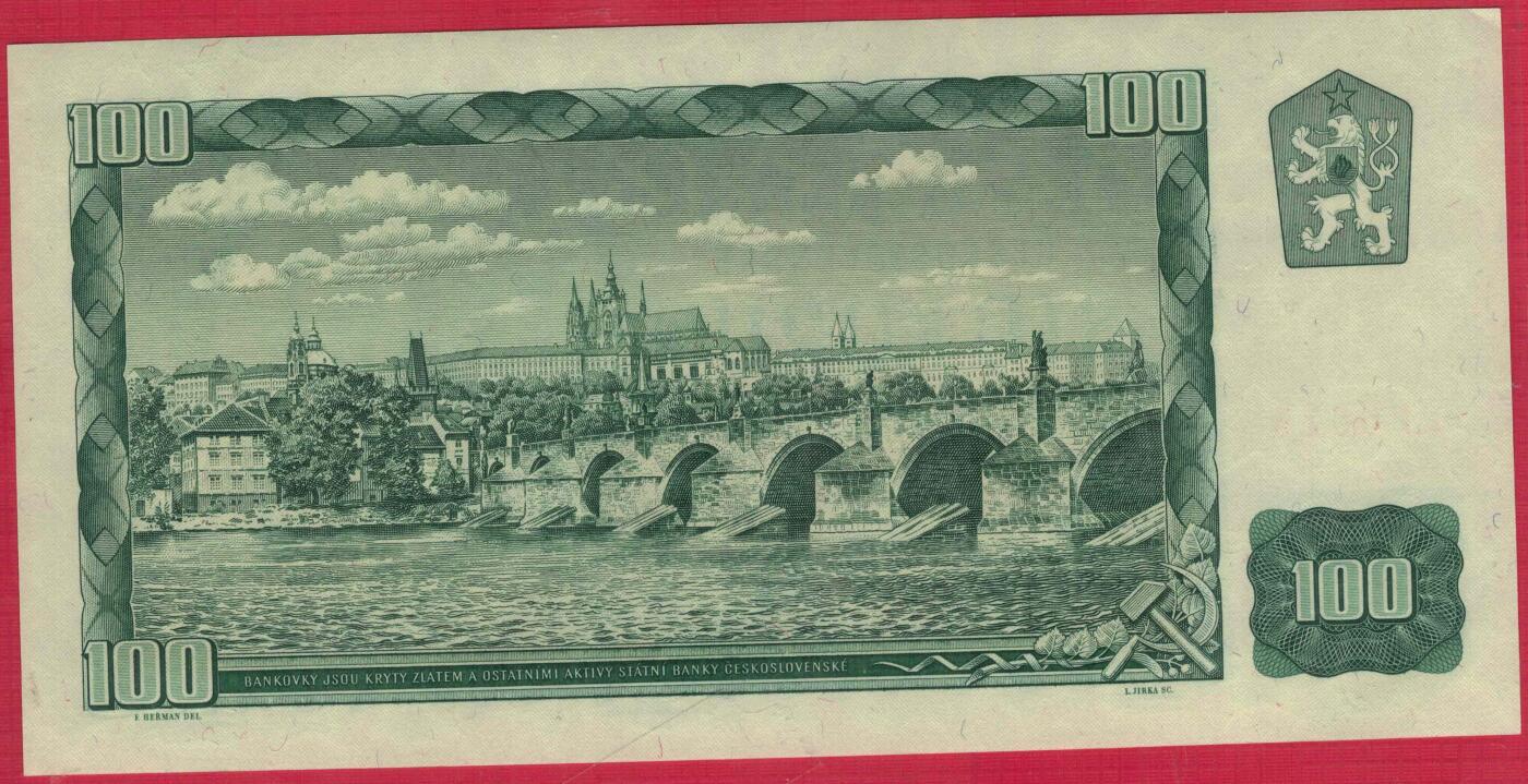 捷克斯洛伐克1961年100克郎 无4 欧洲 实物图 UNC